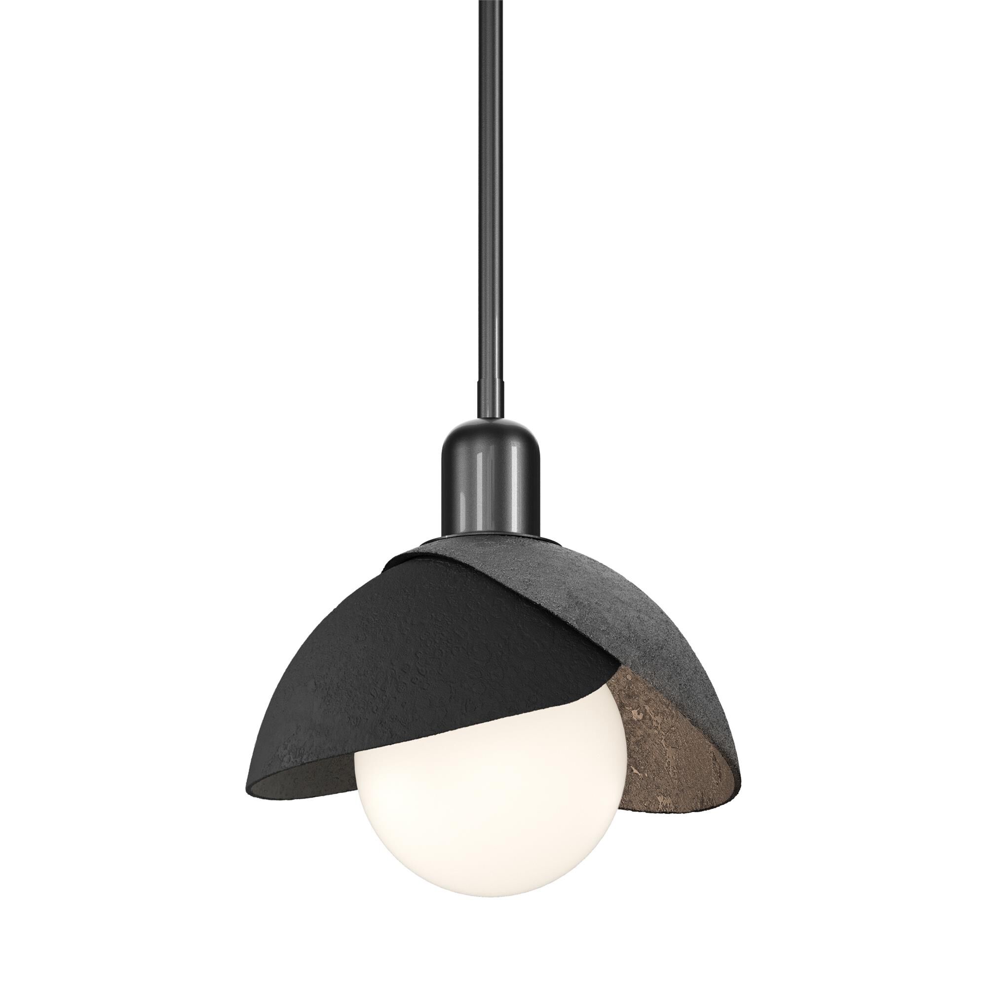 Shown in Ink finish and White glass and White Glass shade