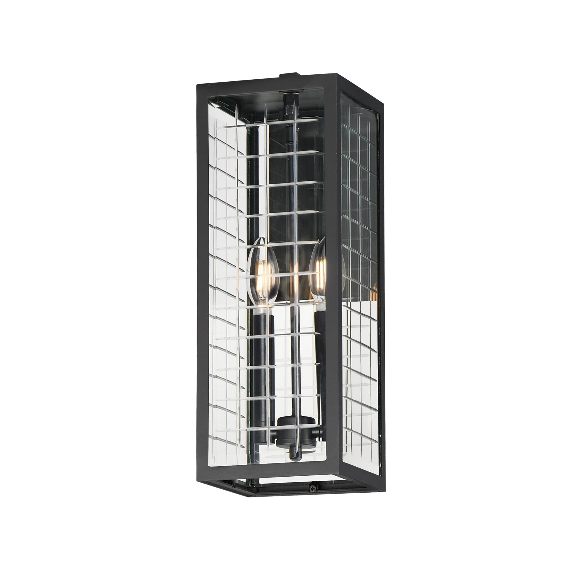 Shown in Black finish and Clear glass