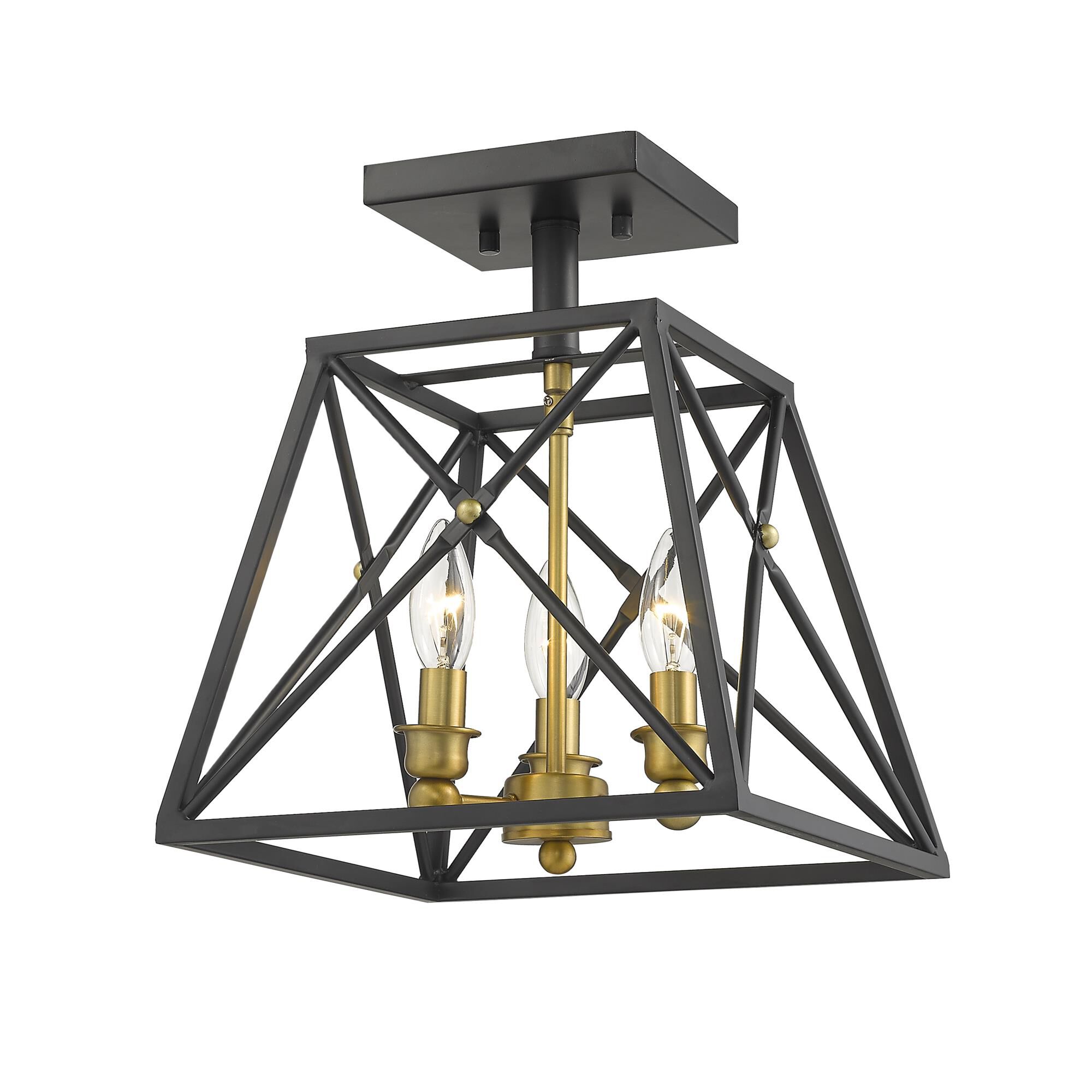 Trestle 11 Inch 3 Light Semi Flush Mount,