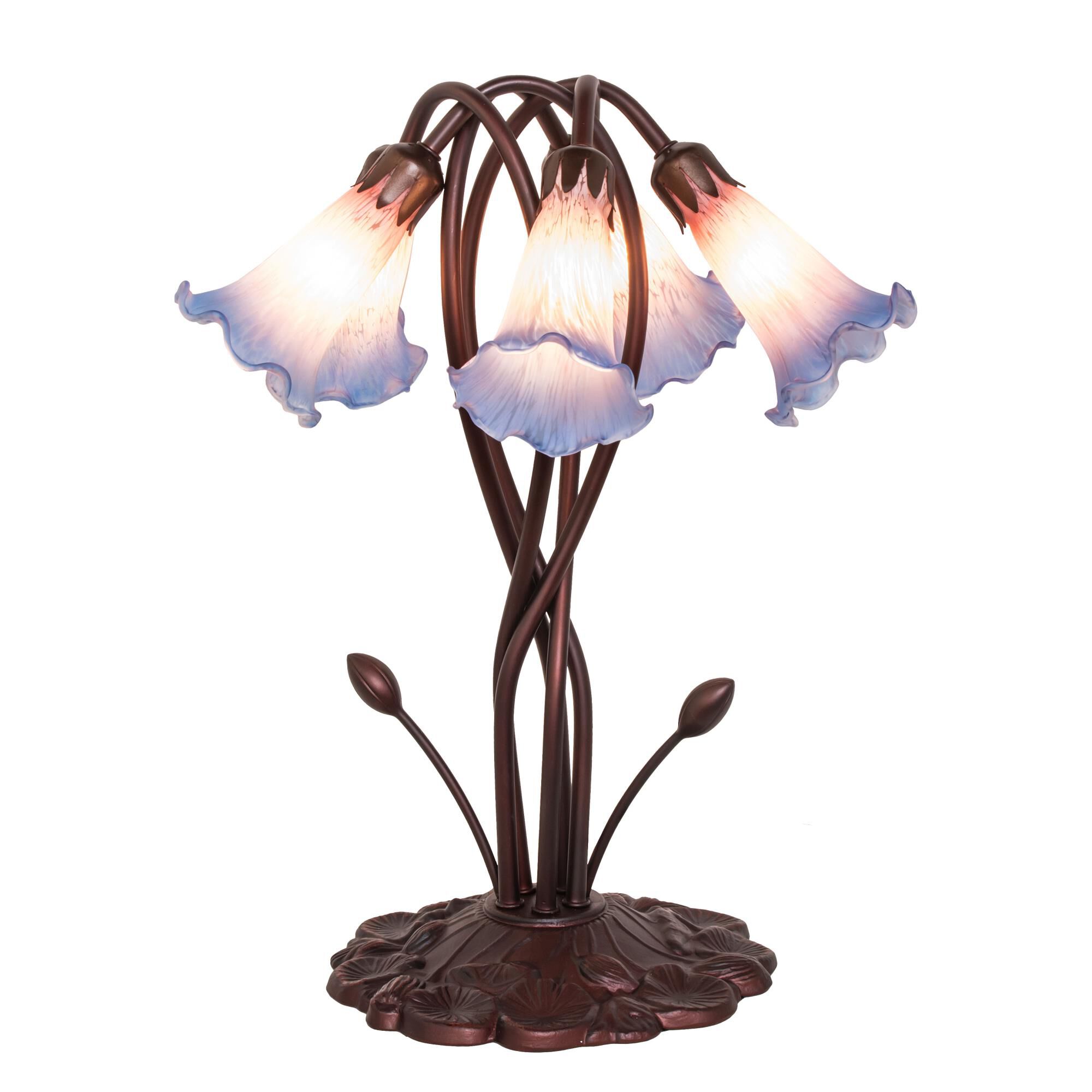 Pink And Blue Pond Lily 16 Inch Accent Lamp by Meyda Lighting