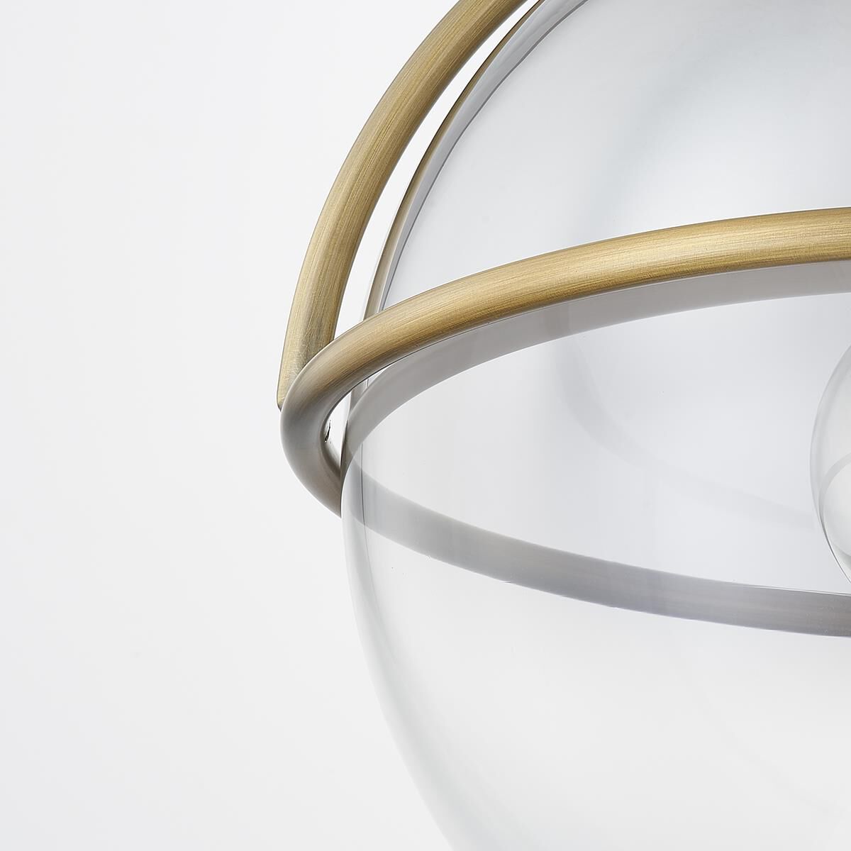 Shown in Patina Brass finish and Clear glass