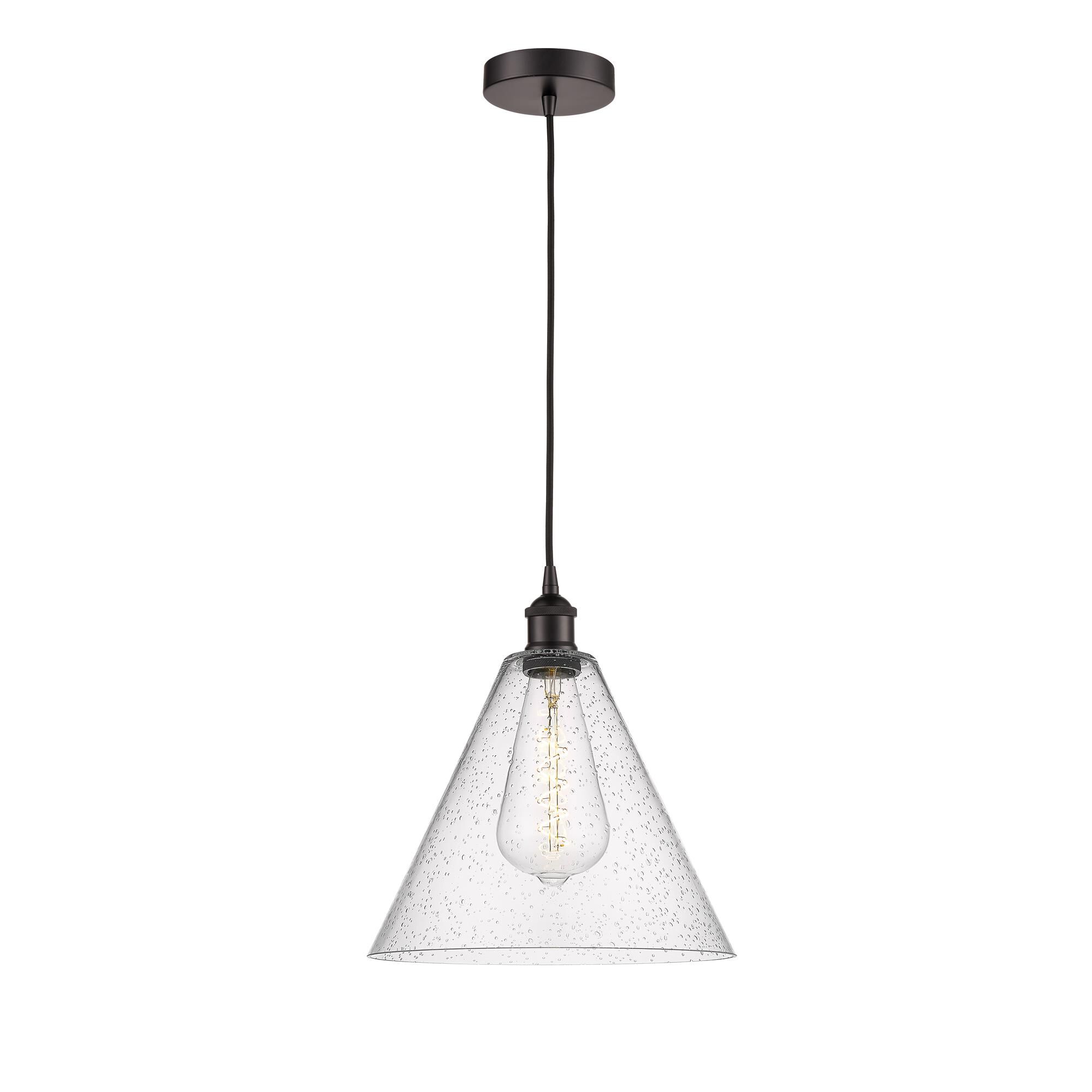Shown in Oil Rubbed Bronze finish and Seedy glass