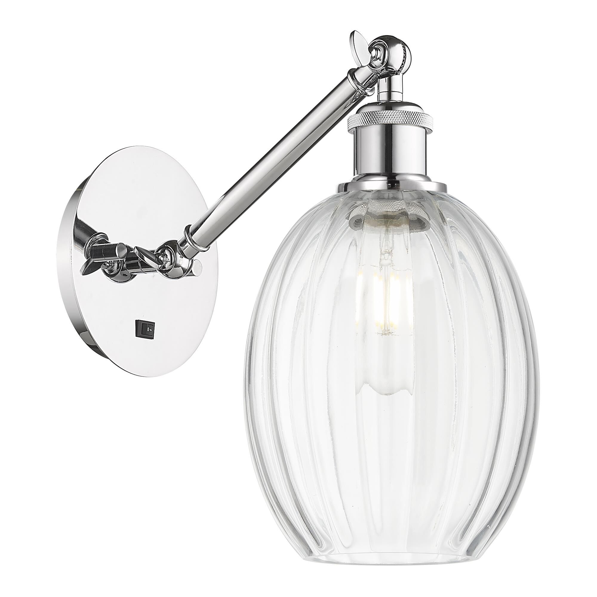 Shown in Polished Chrome finish and Clear glass