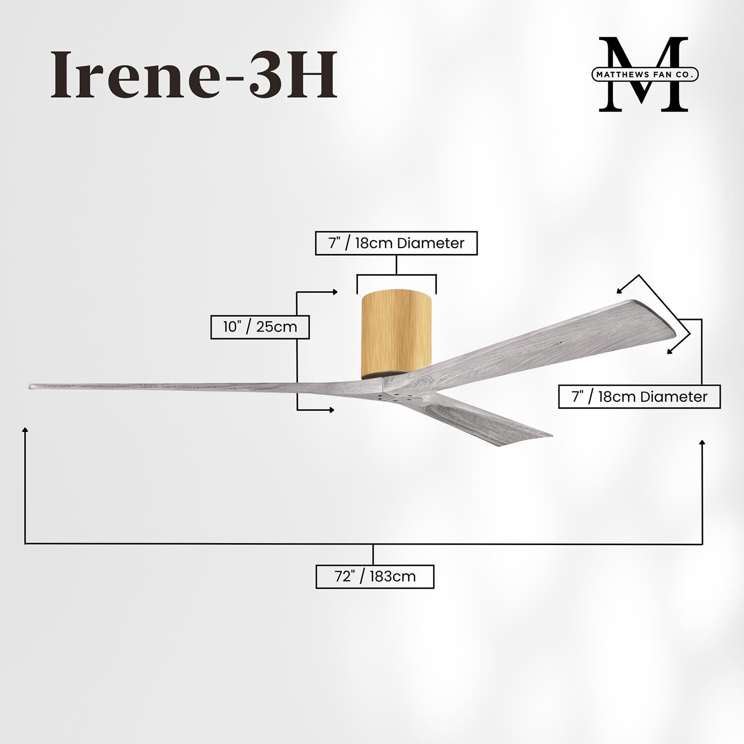 Irene 72 Inch Flush Mount Fan by Matthews Fan Company