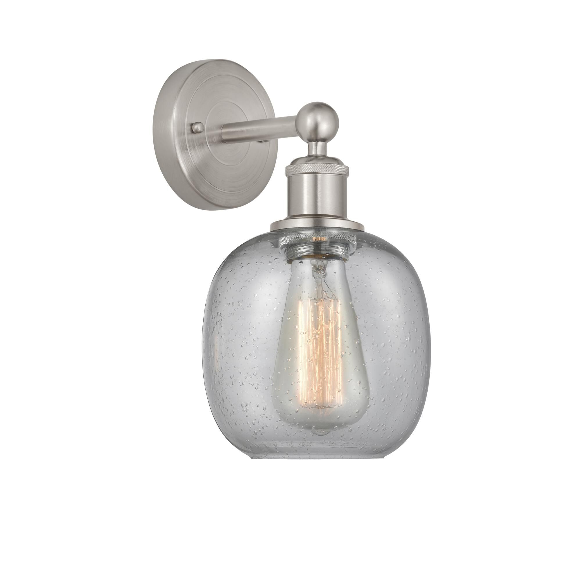 Shown in Brushed Satin Nickel, Seedy finish and Seedy glass and Seedy Glass shade