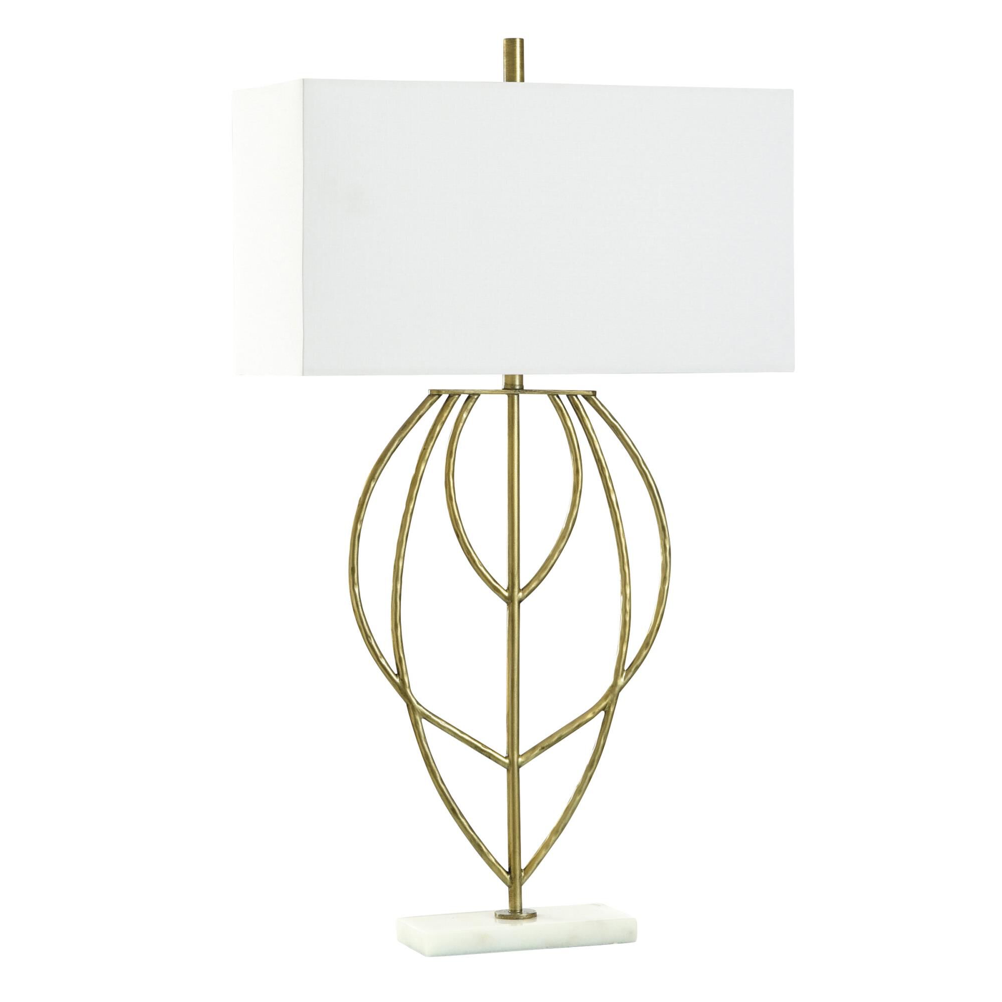 Shown in Brass And White finish and White shade