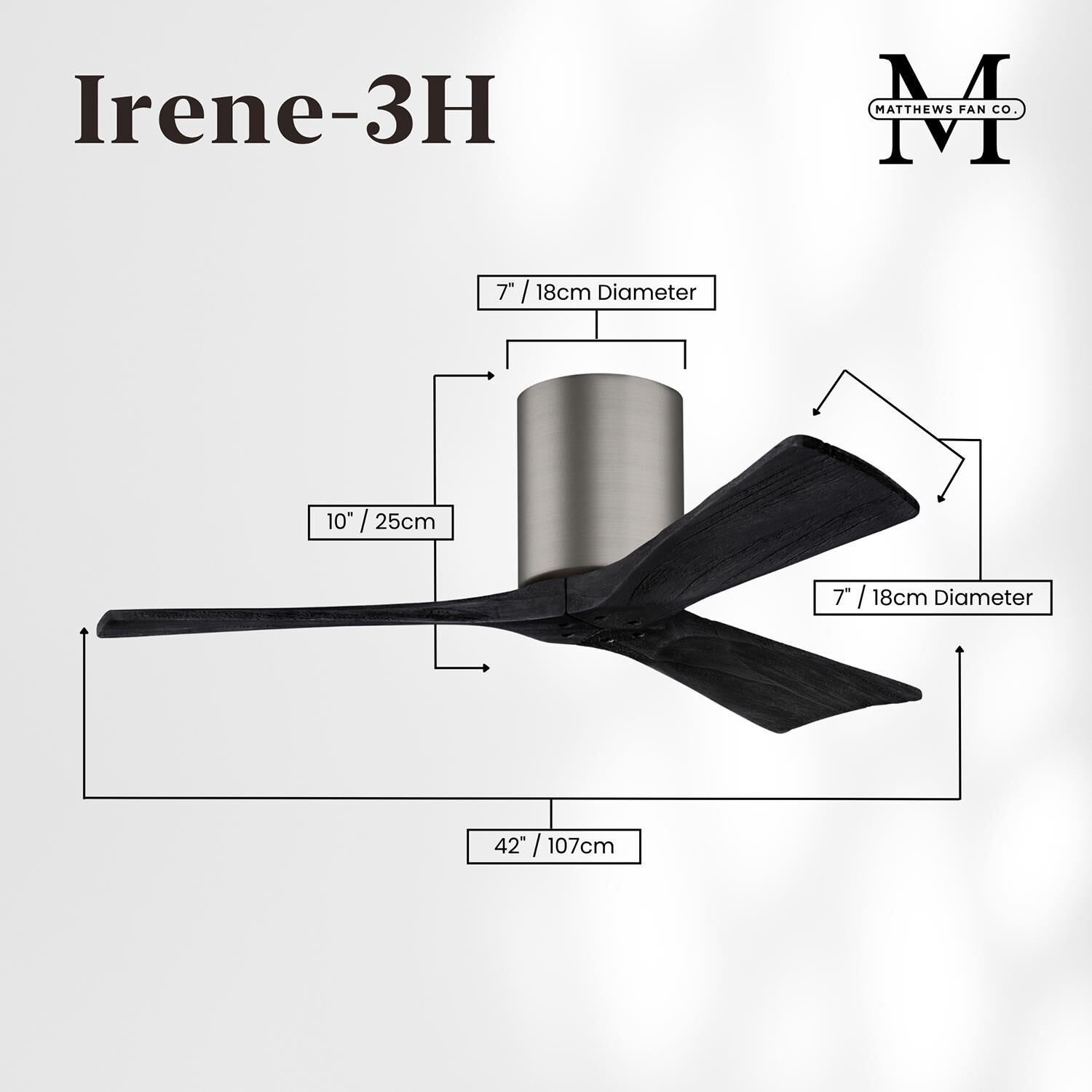 Irene 42 Inch Flush Mount Fan by Matthews Fan Company