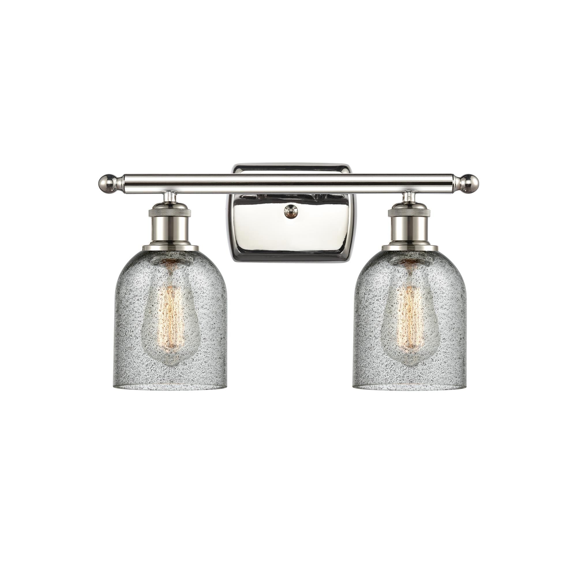 Shown in Polished Nickel finish and Bell glass and Glass shade and Polished Chrome accent