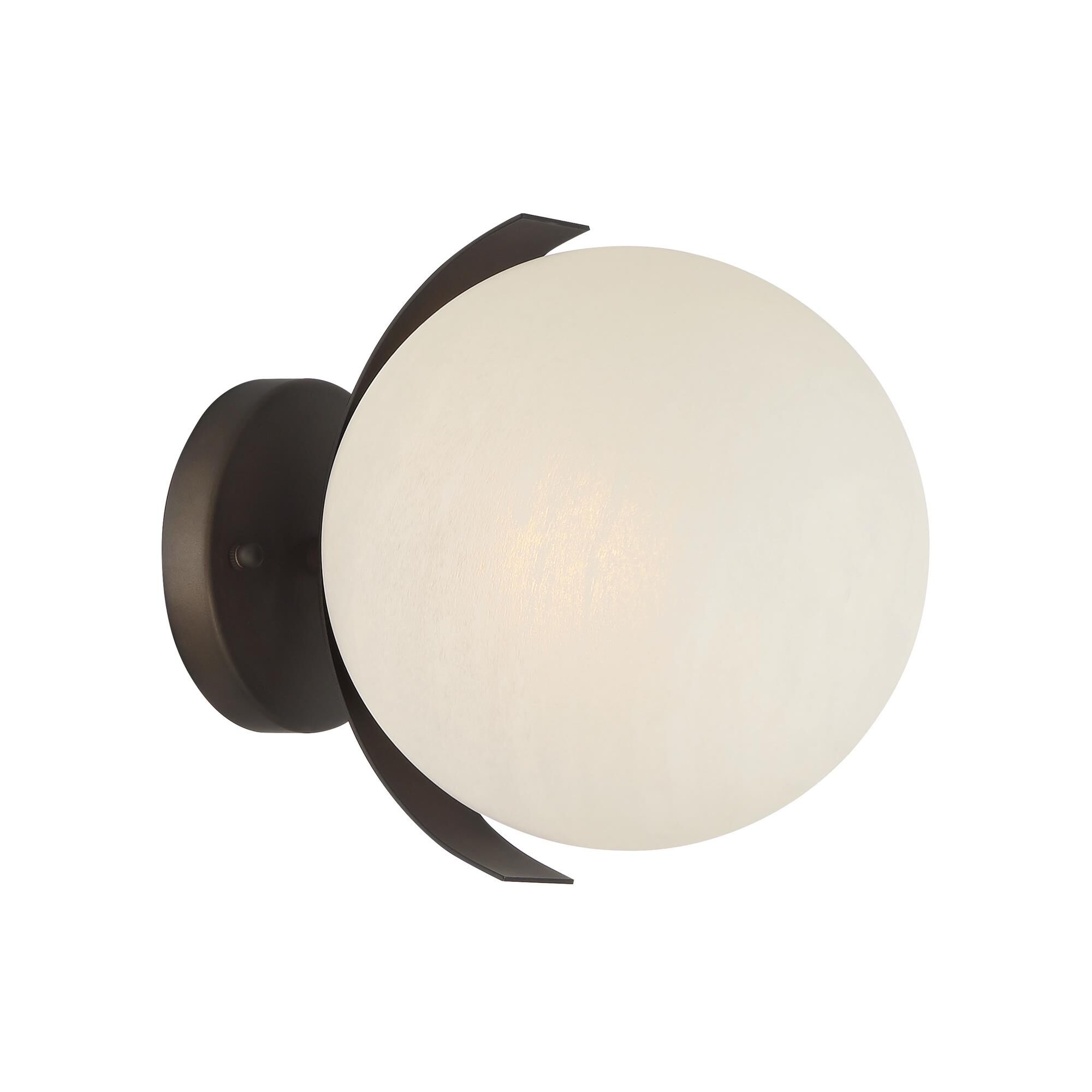 Shown in Dark Bronze finish and White Etched Alabaster glass