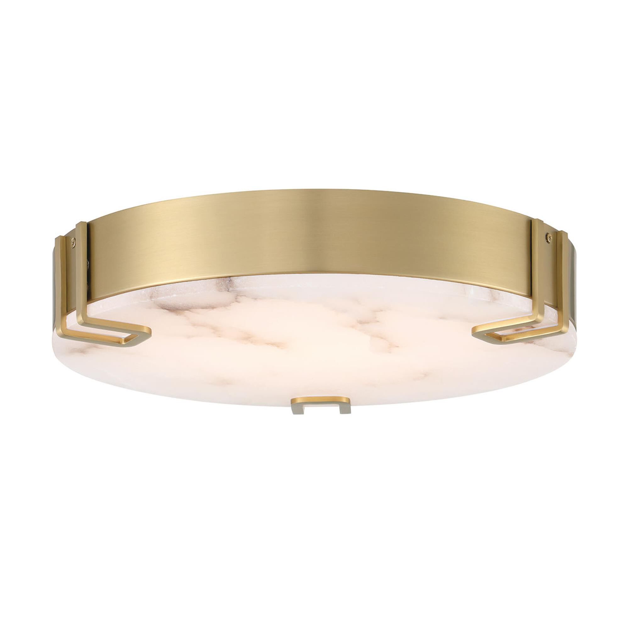 Shown in Gold finish and Alabaster glass