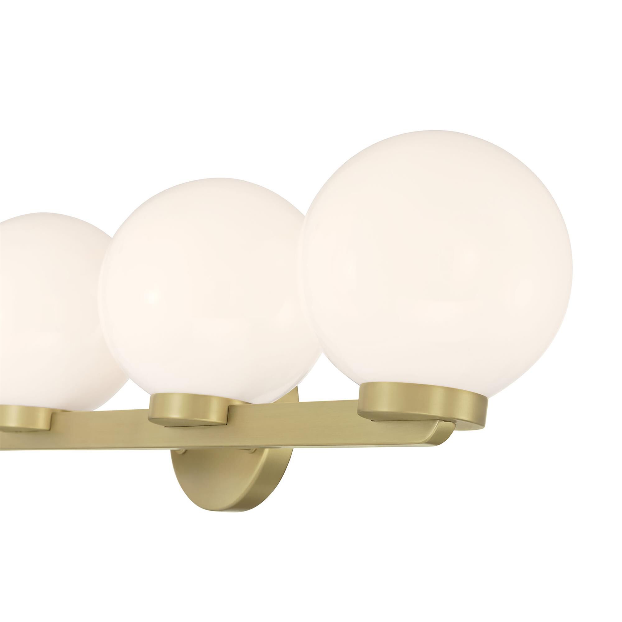 Shown in Vintage Brass finish and Shiny Opal glass