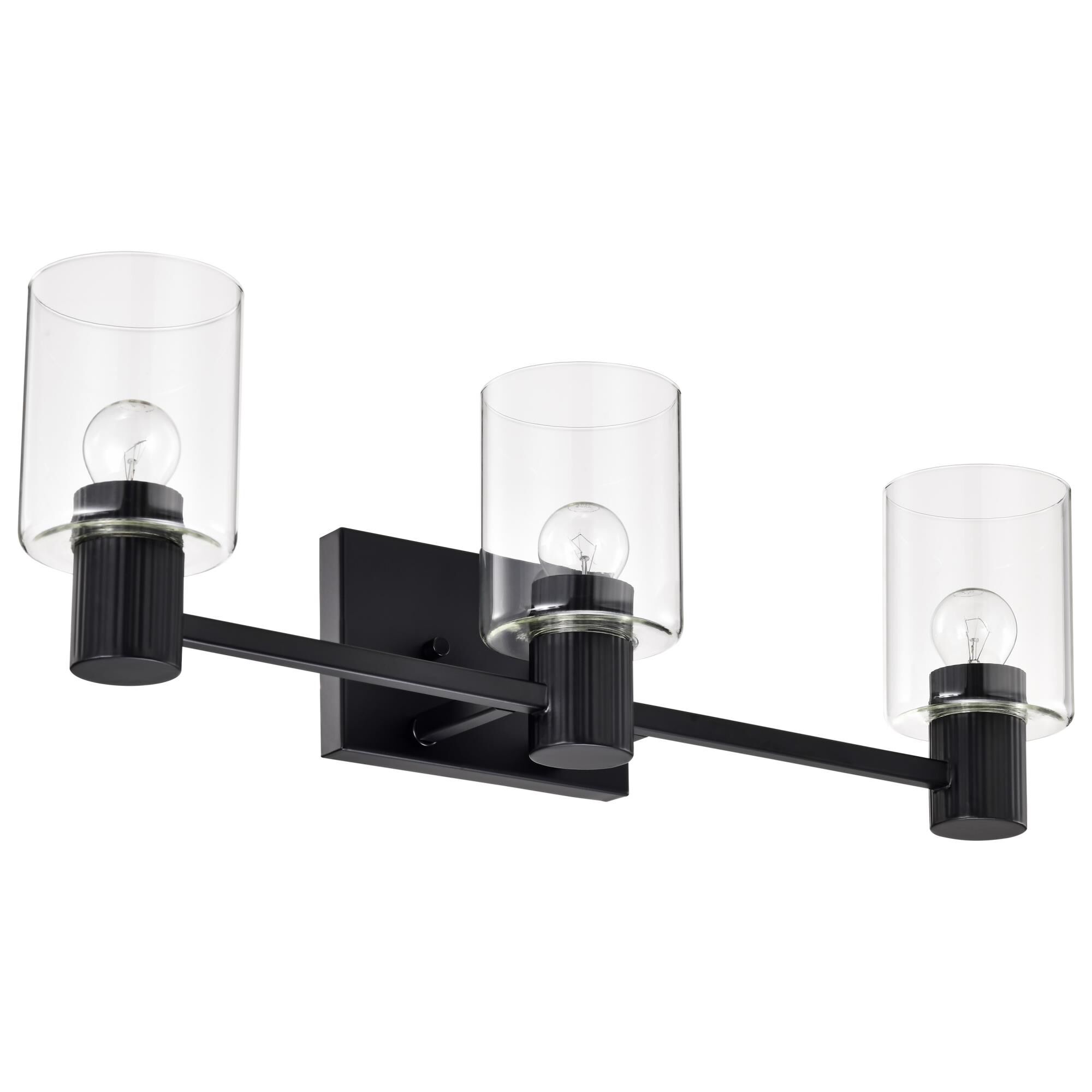 Shown in Matte Black finish and Clear glass