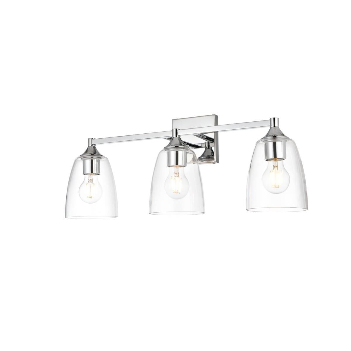 Shown in Chrome  finish and Clear glass