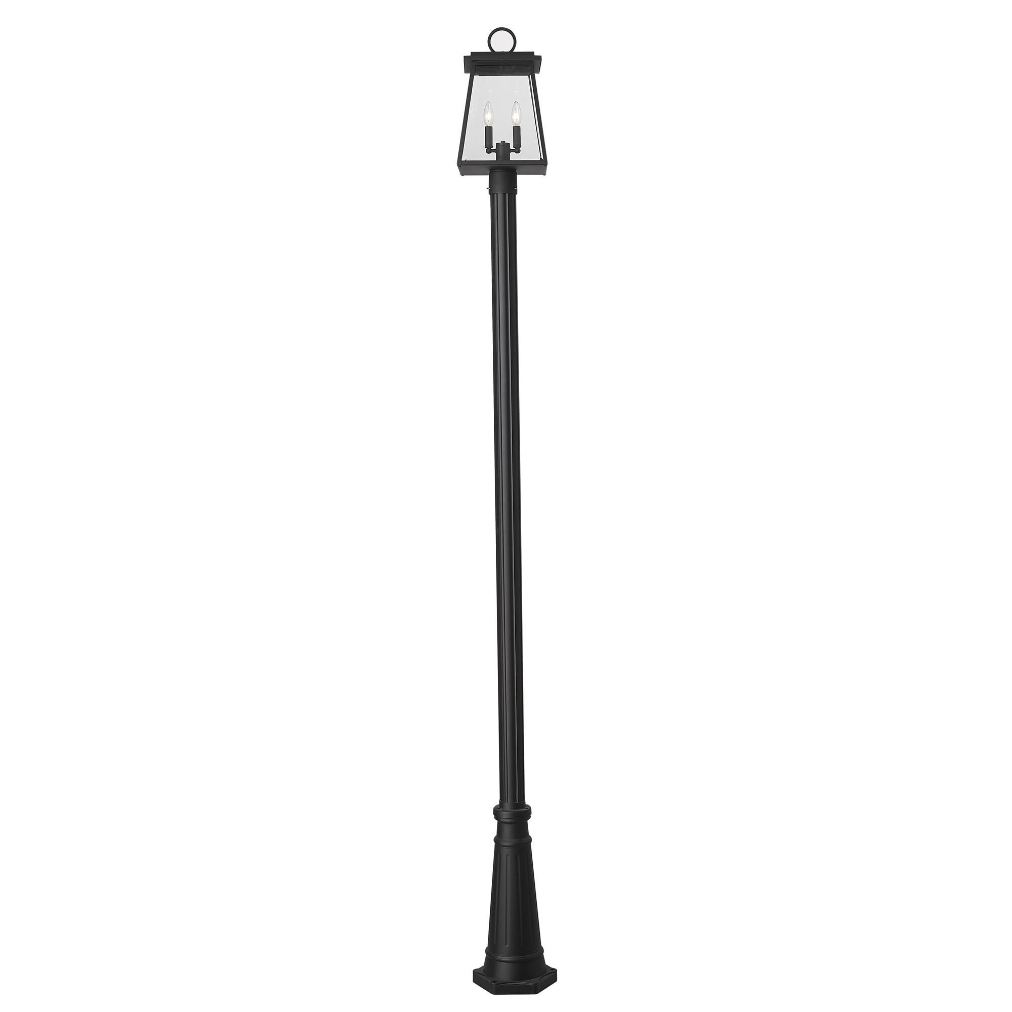 Shown in Black finish and Clear Beveled glass