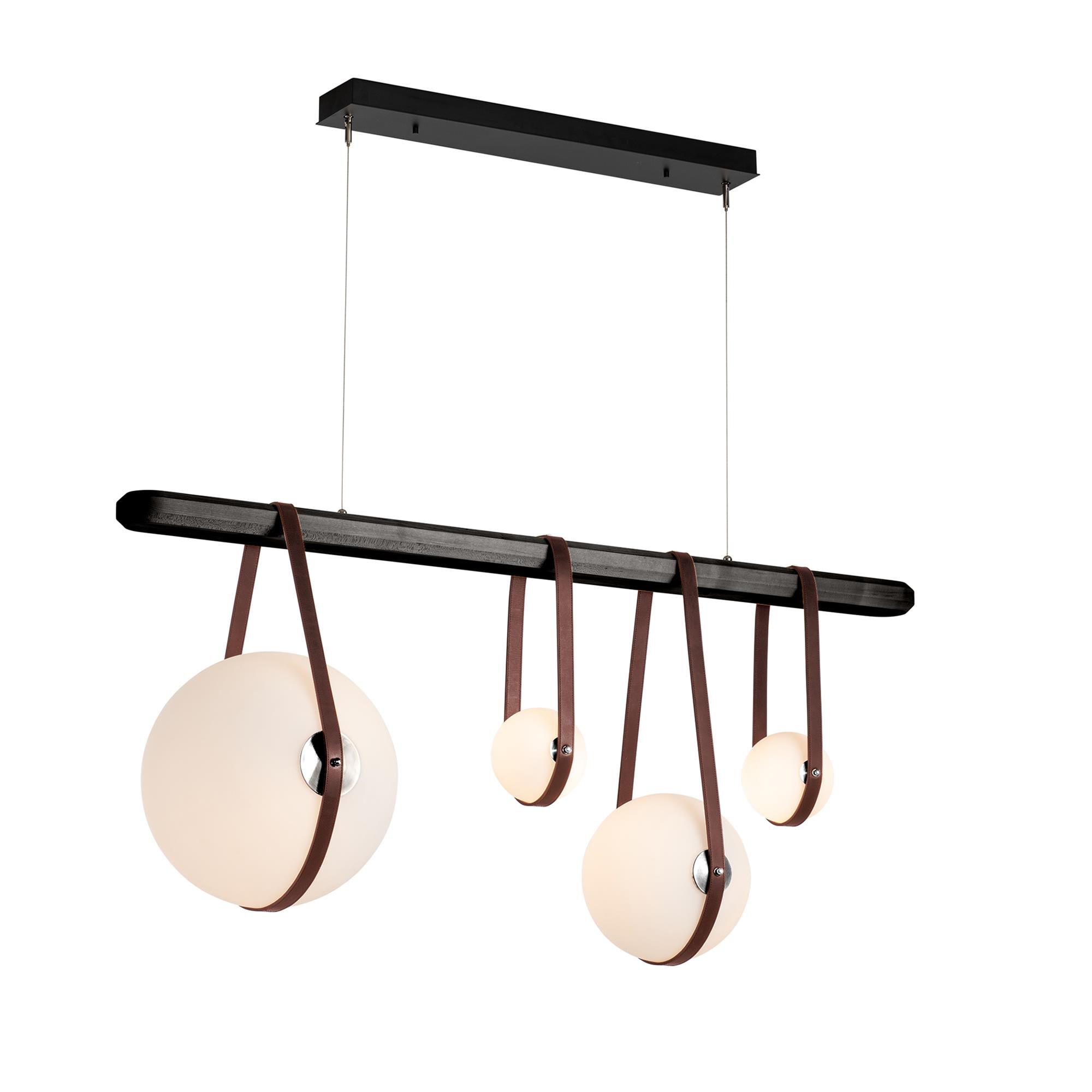 Shown in Black finish and Opal glass and Polished Nickel accent
