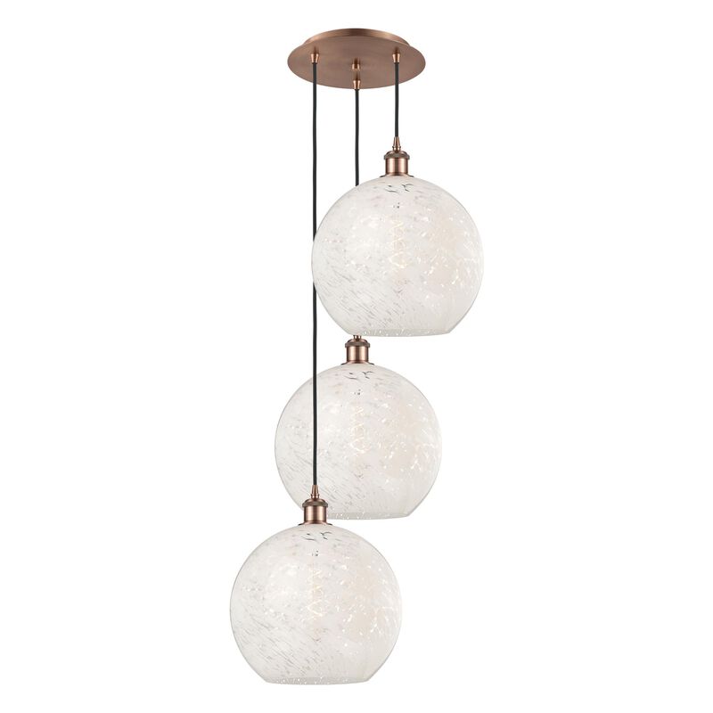 Bruno Marashlian White Mouchette 19 Inch Multi Light Pendant by Innovations Lighting