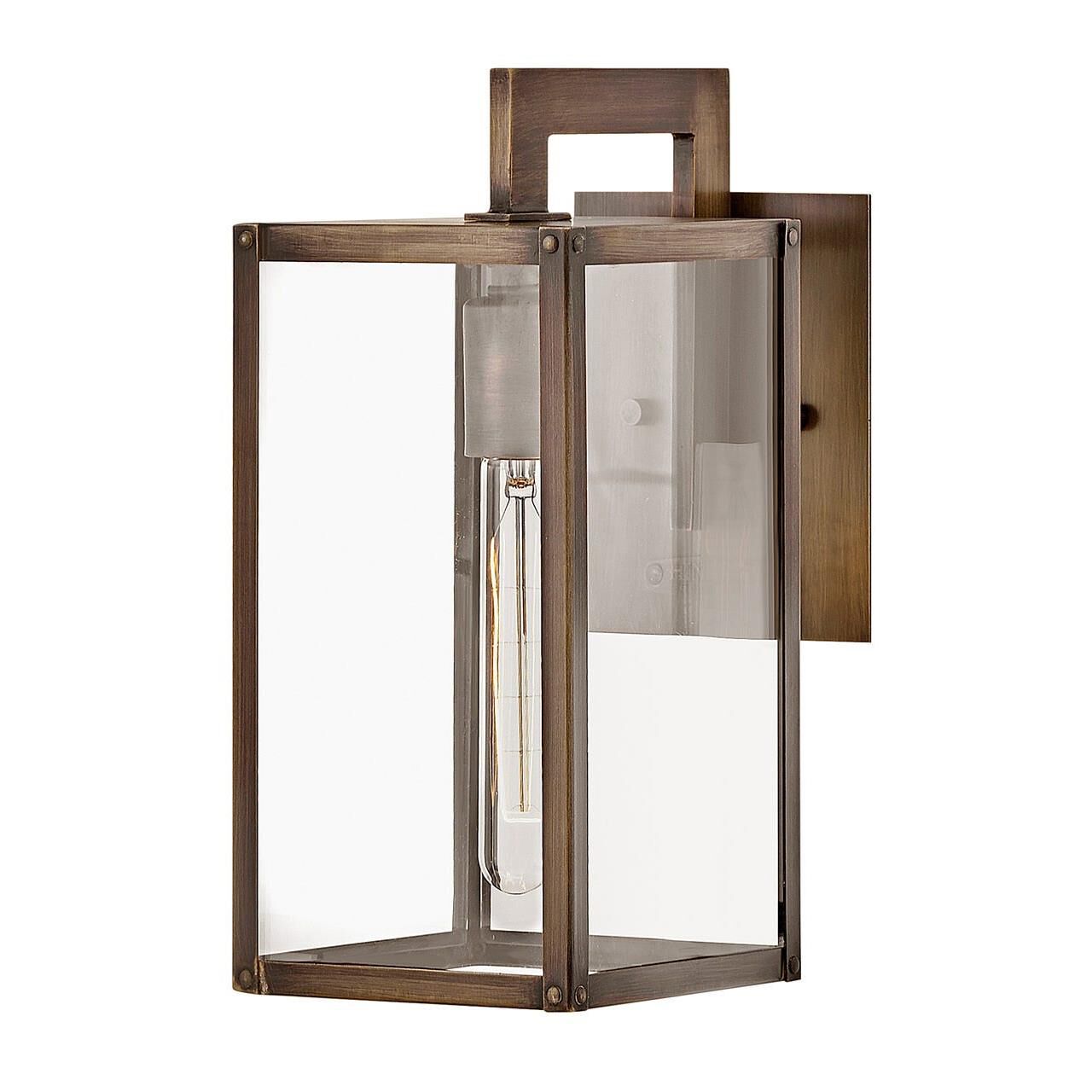 Shown in Burnished Bronze finish and Clear glass