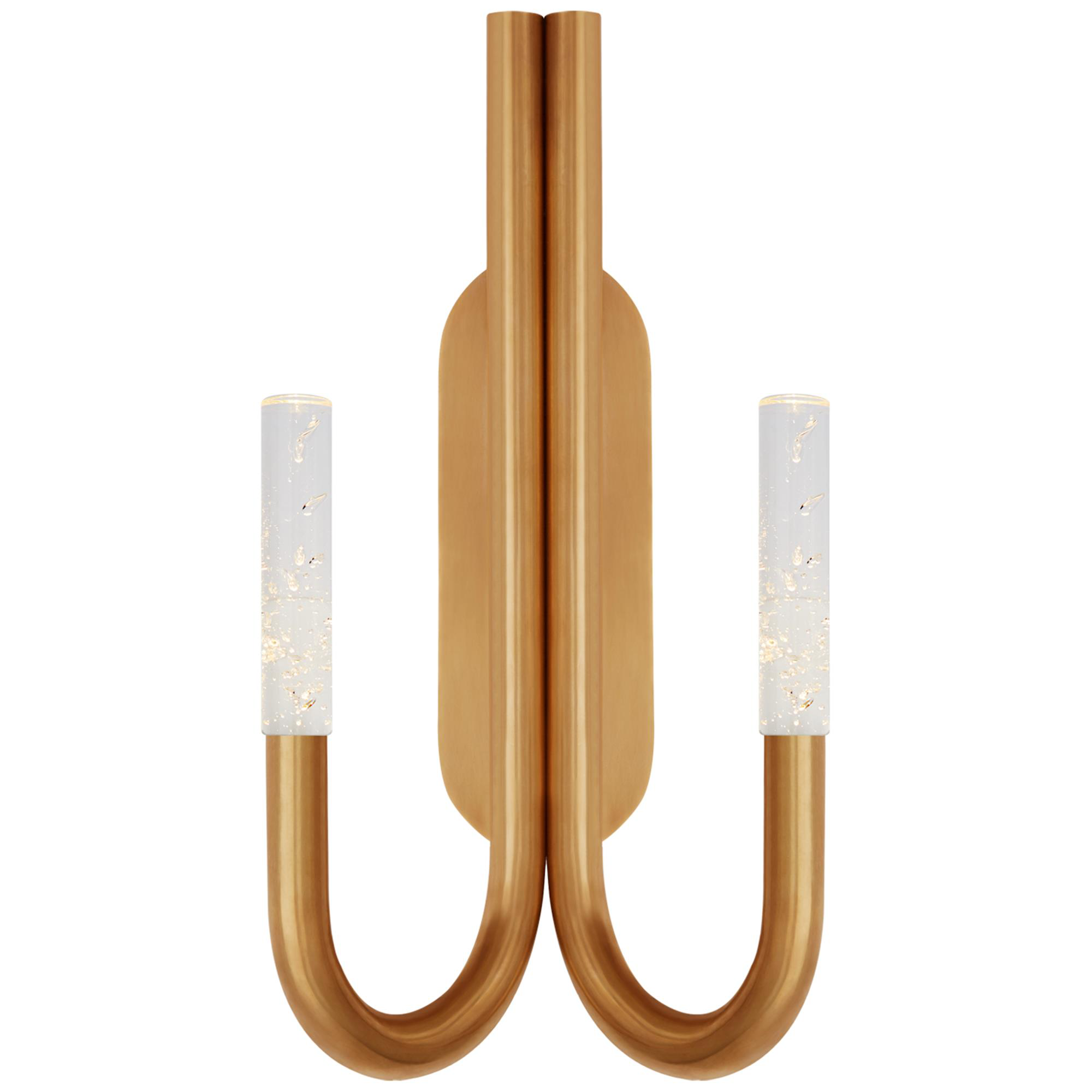 Shown in Antique-Burnished Brass finish and Seeded glass
