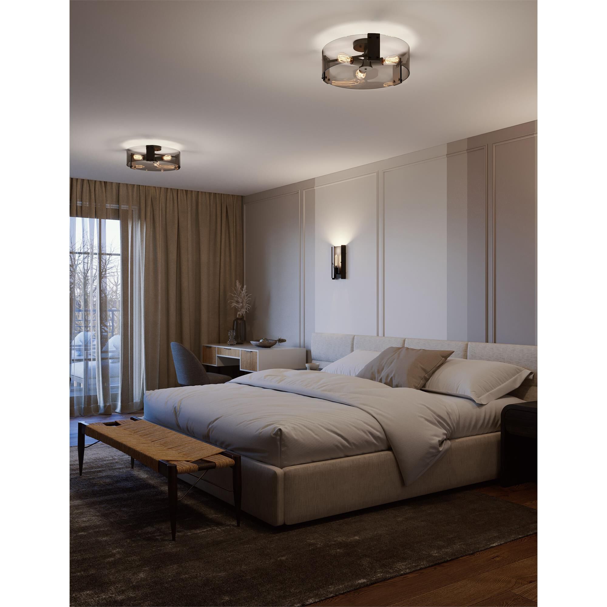 Shown in Black finish and Smoke shade