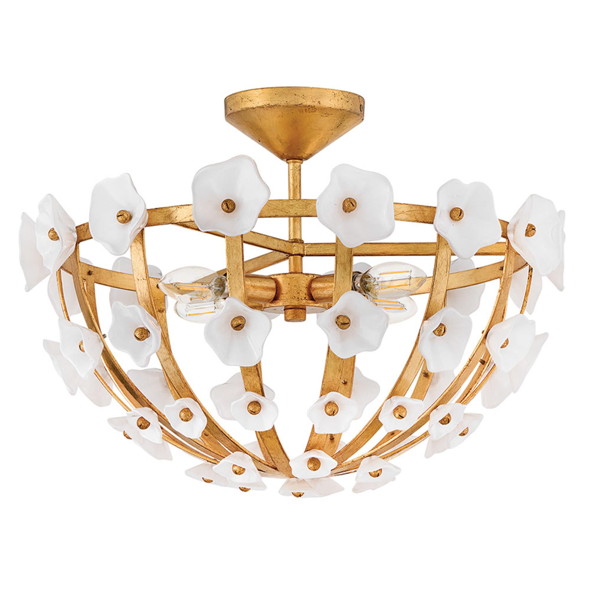 Azalea 20 Inch 4 Light Semi Flush Mount,