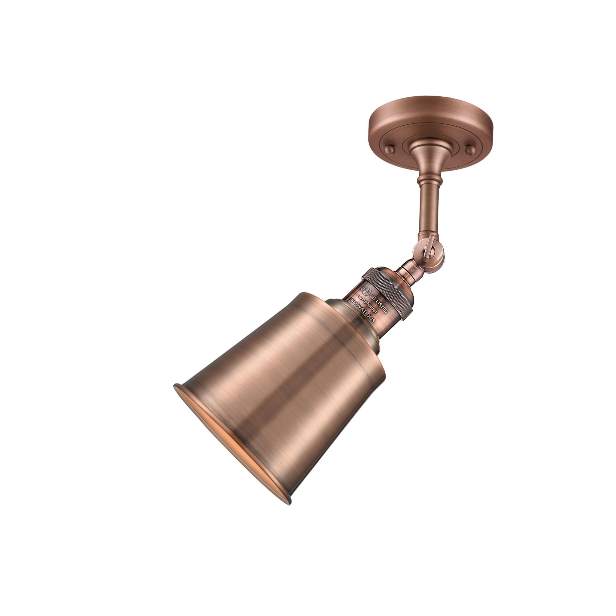 Shown in Antique Copper finish and Antique Copper shade and None accent