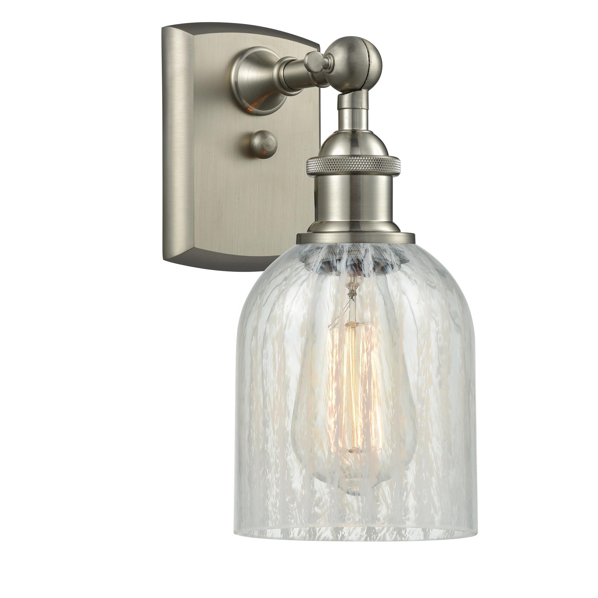 Shown in Brushed Satin Nickel finish and Mouchette glass
