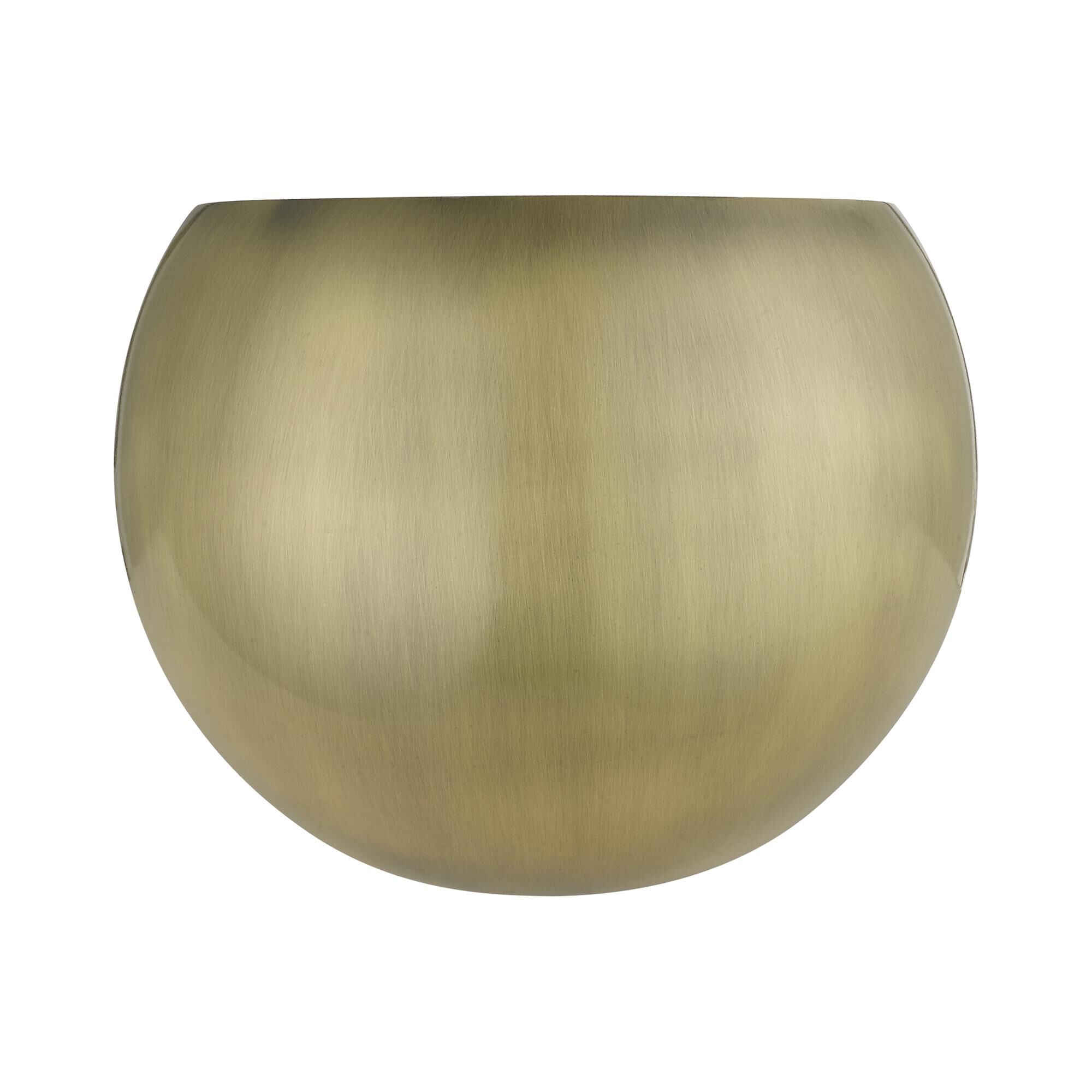 Shown in Antique Brass finish and Antique Brass Metal with White Inside shade