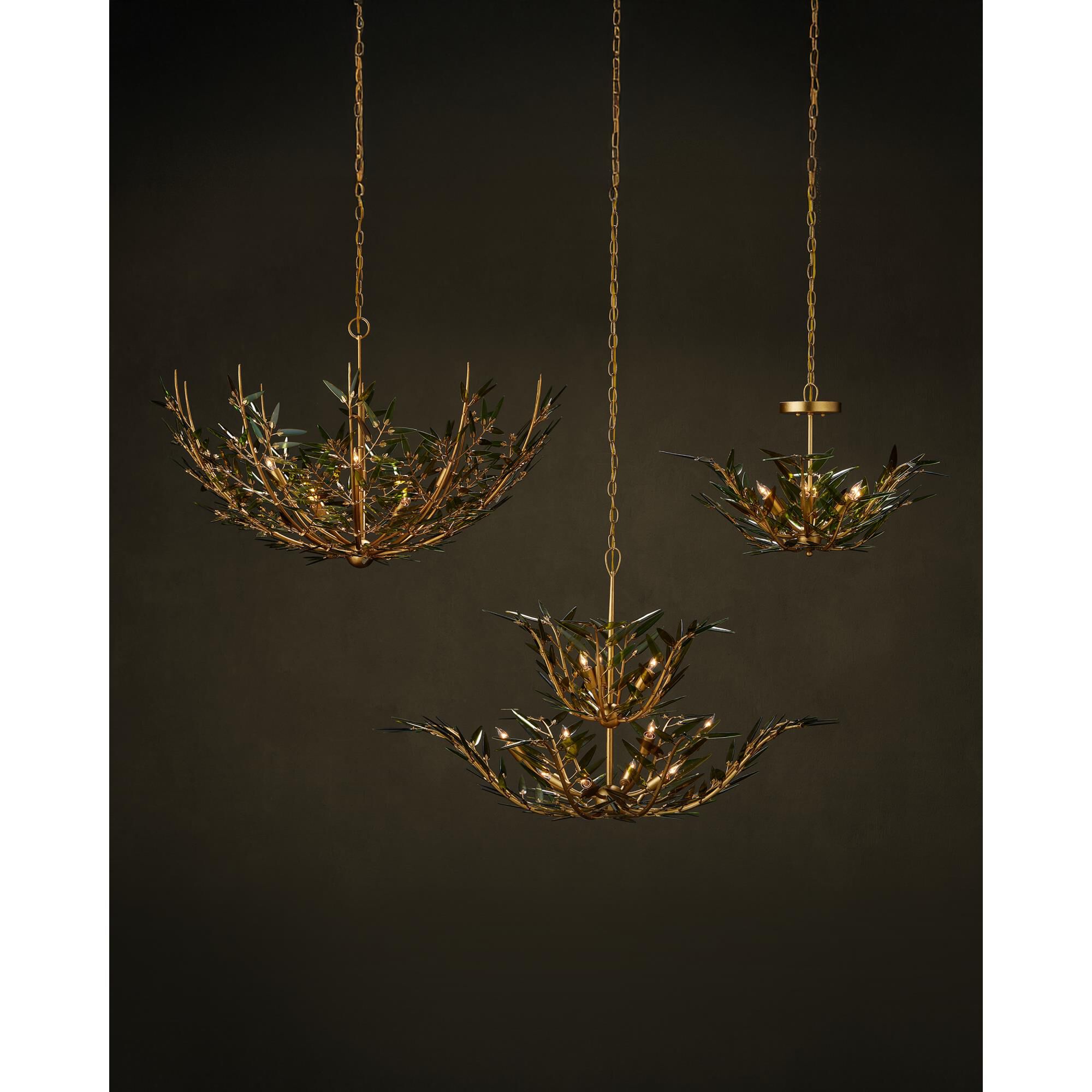 Shown in Green, Contemporary Gold Leaf and Contemporary Gold finish