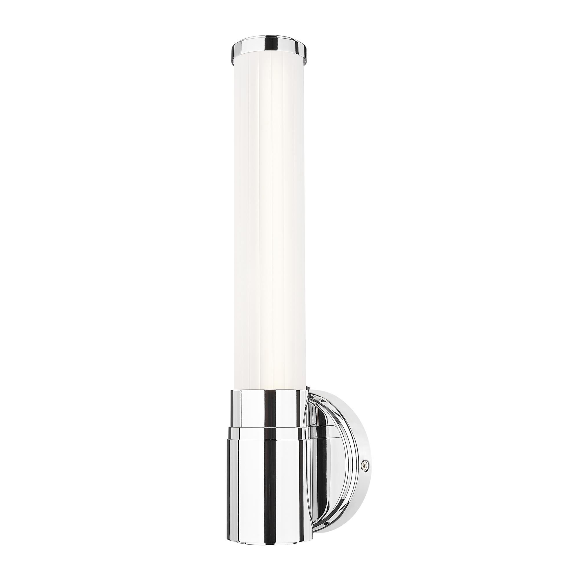 Shown in Chrome finish and Opal White glass and Opal White shade