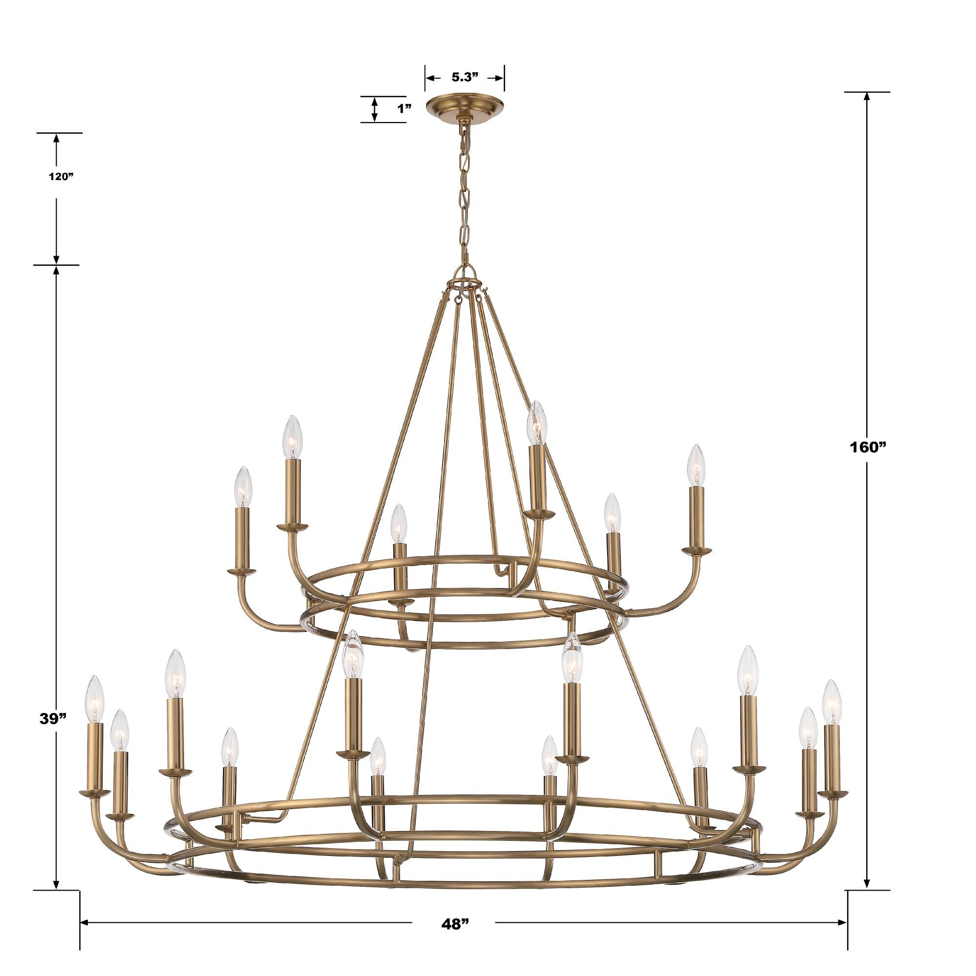 Bailey 48 Inch 18 Light Chandelier by Crystorama