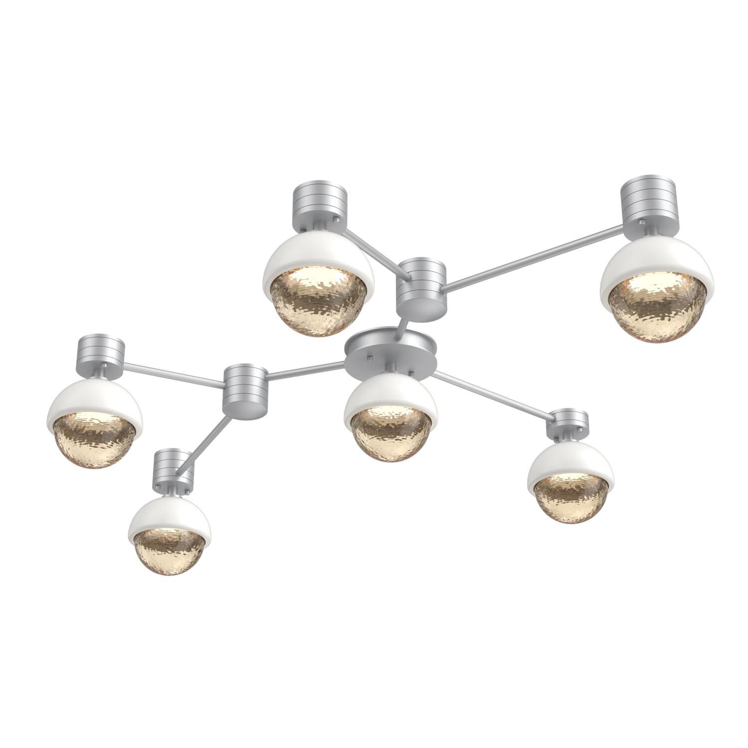 Shown in Classic Silver finish and Amber glass and Salt White accent