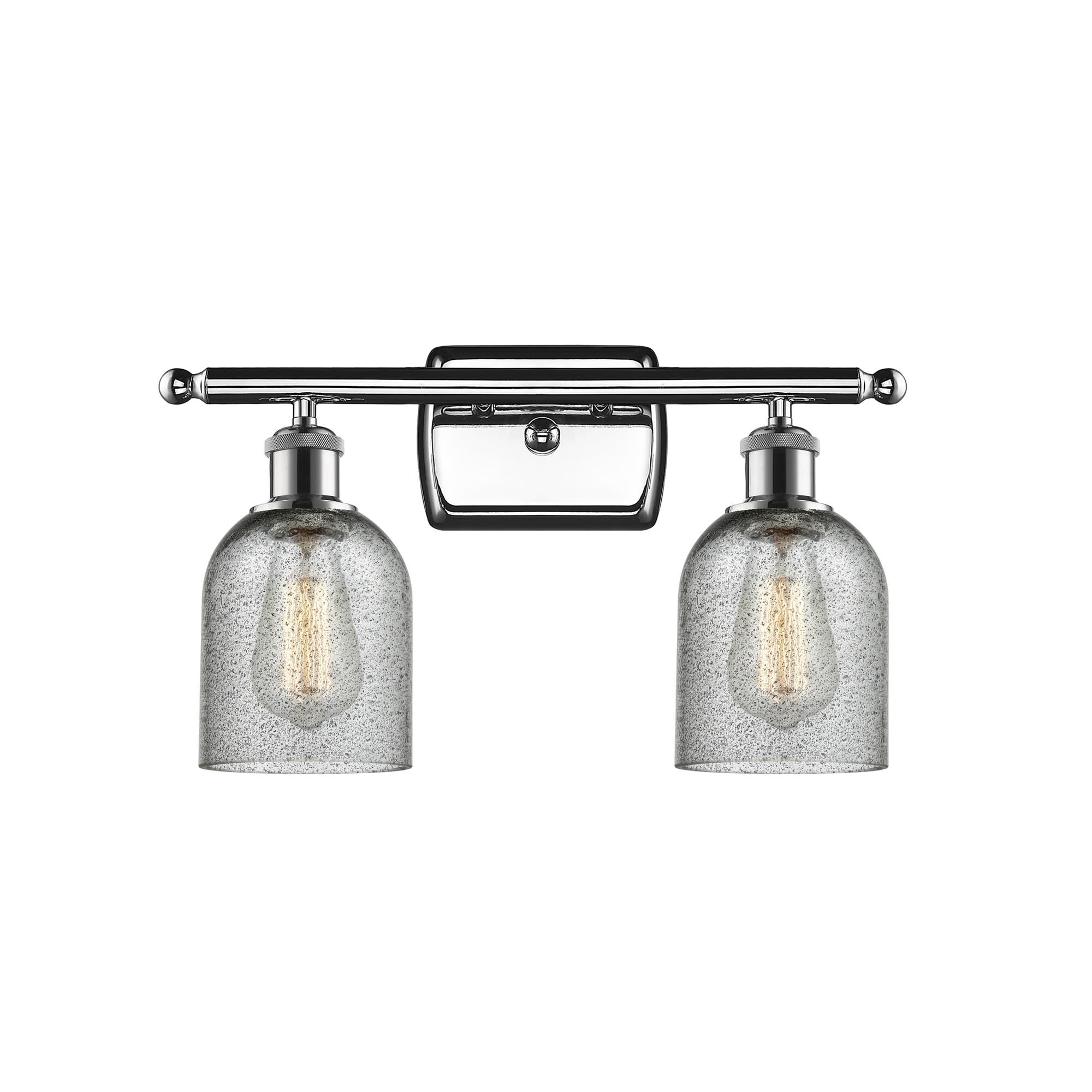 Shown in Polished Chrome finish and Charcoal glass