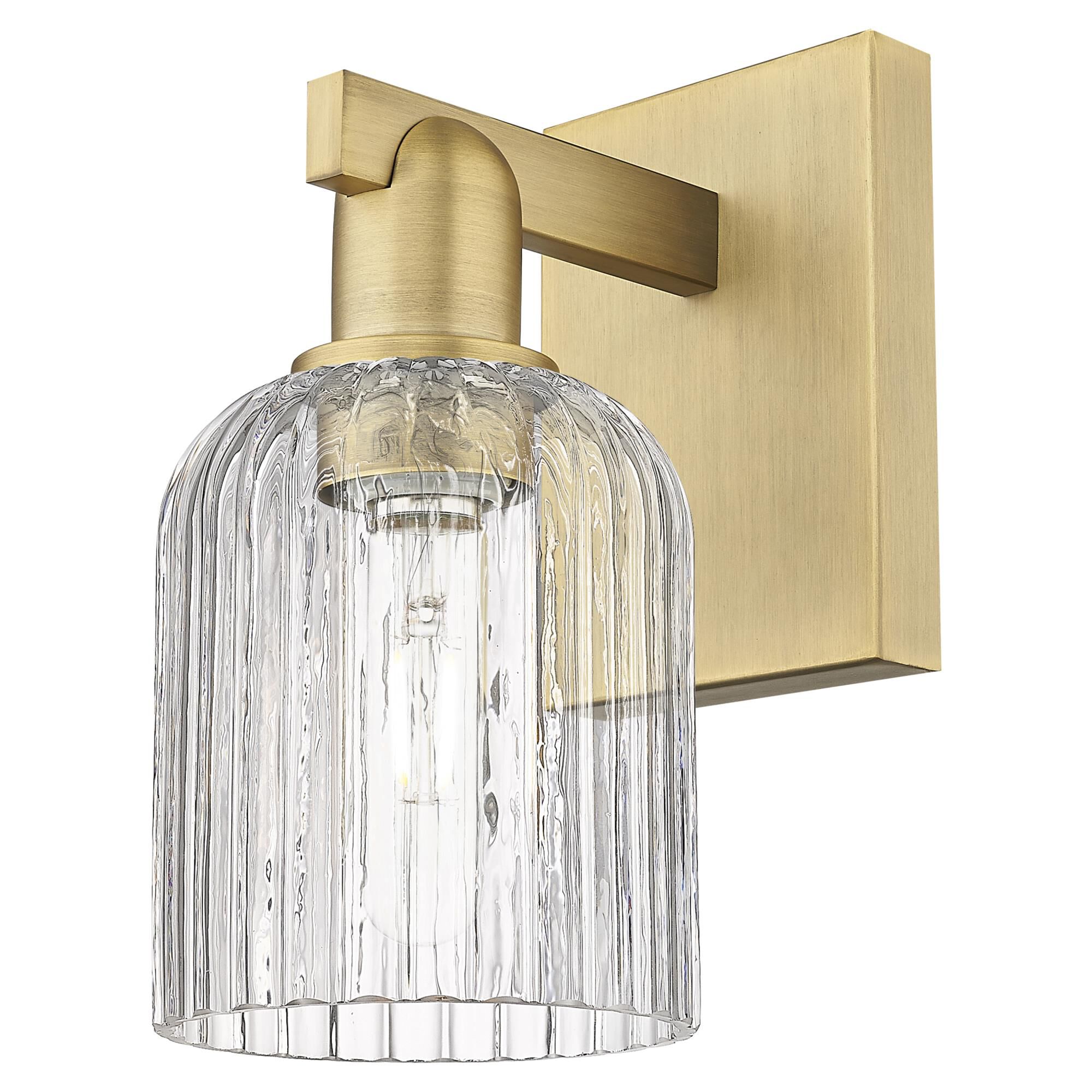 Shown in Brushed Brass finish and Clear glass