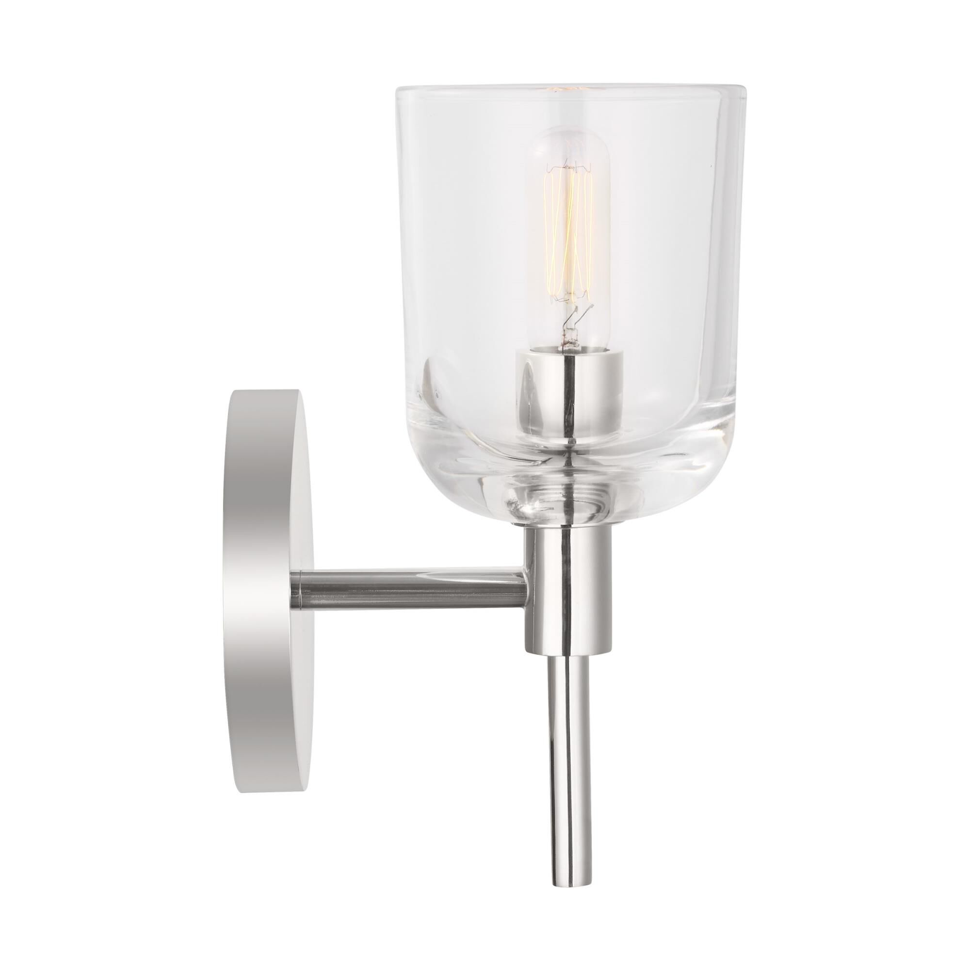 Shown in Polished Nickel finish and Clear glass