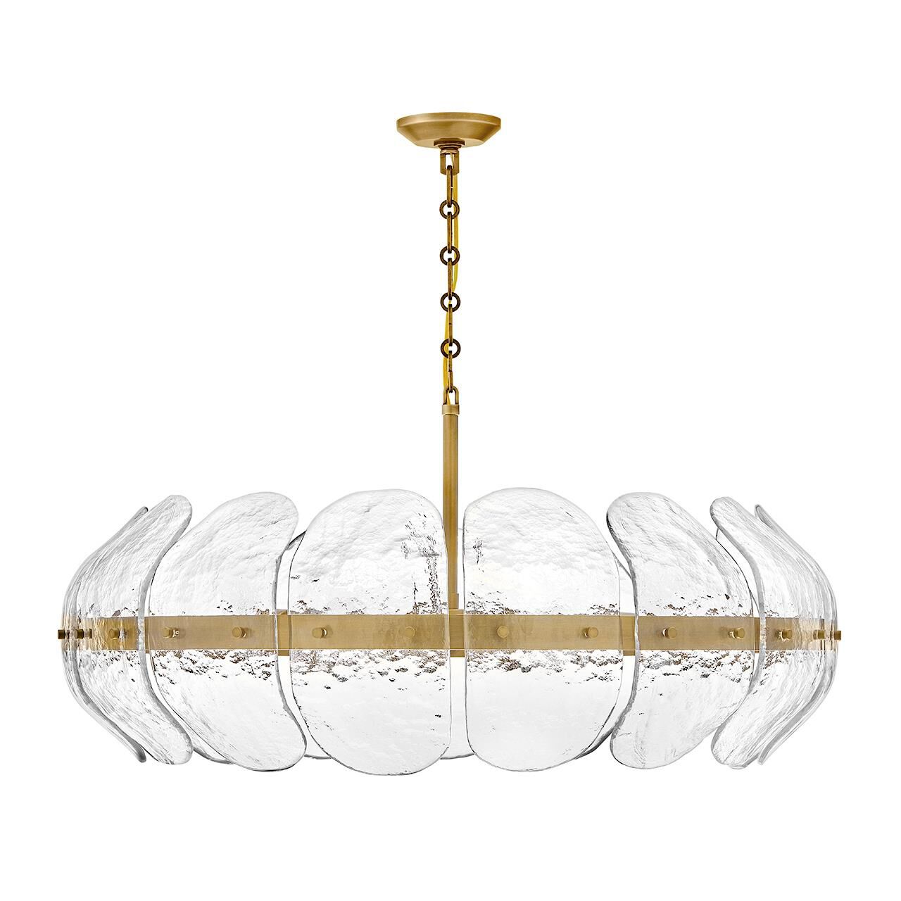 Shown in Heritage Brass finish and Clear glass