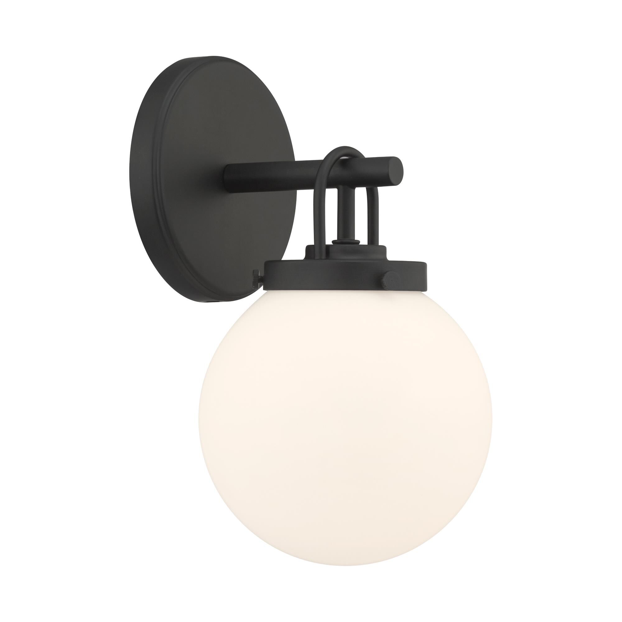 Shown in Dark Matte Black finish and Etched White glass