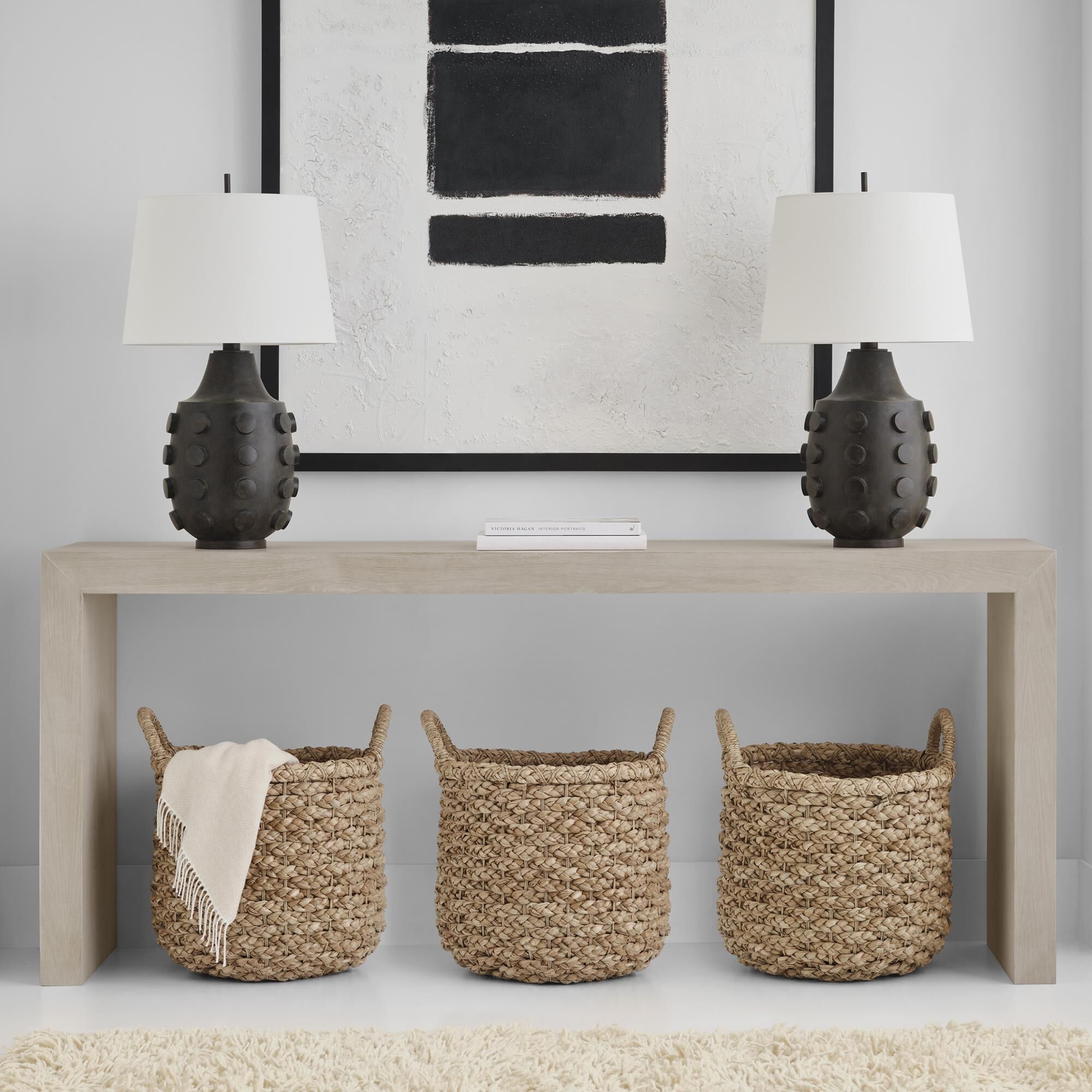 Shown in Garden Bronze finish and Linen shade