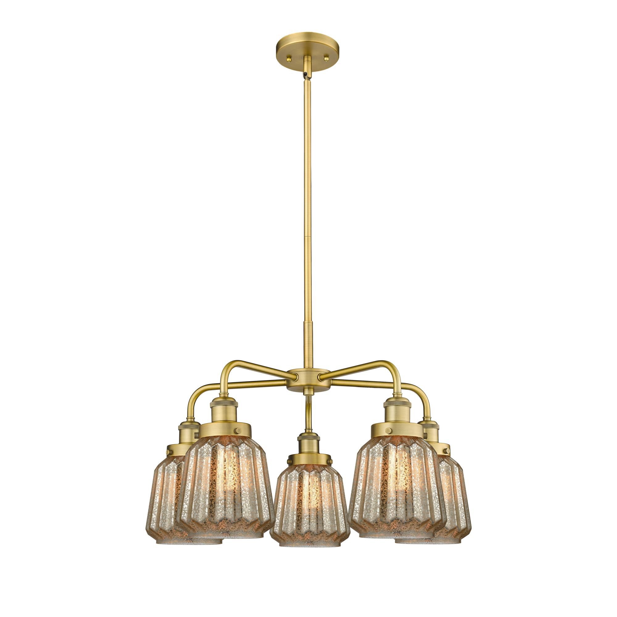 Shown in Brushed Brass finish and Mercury glass