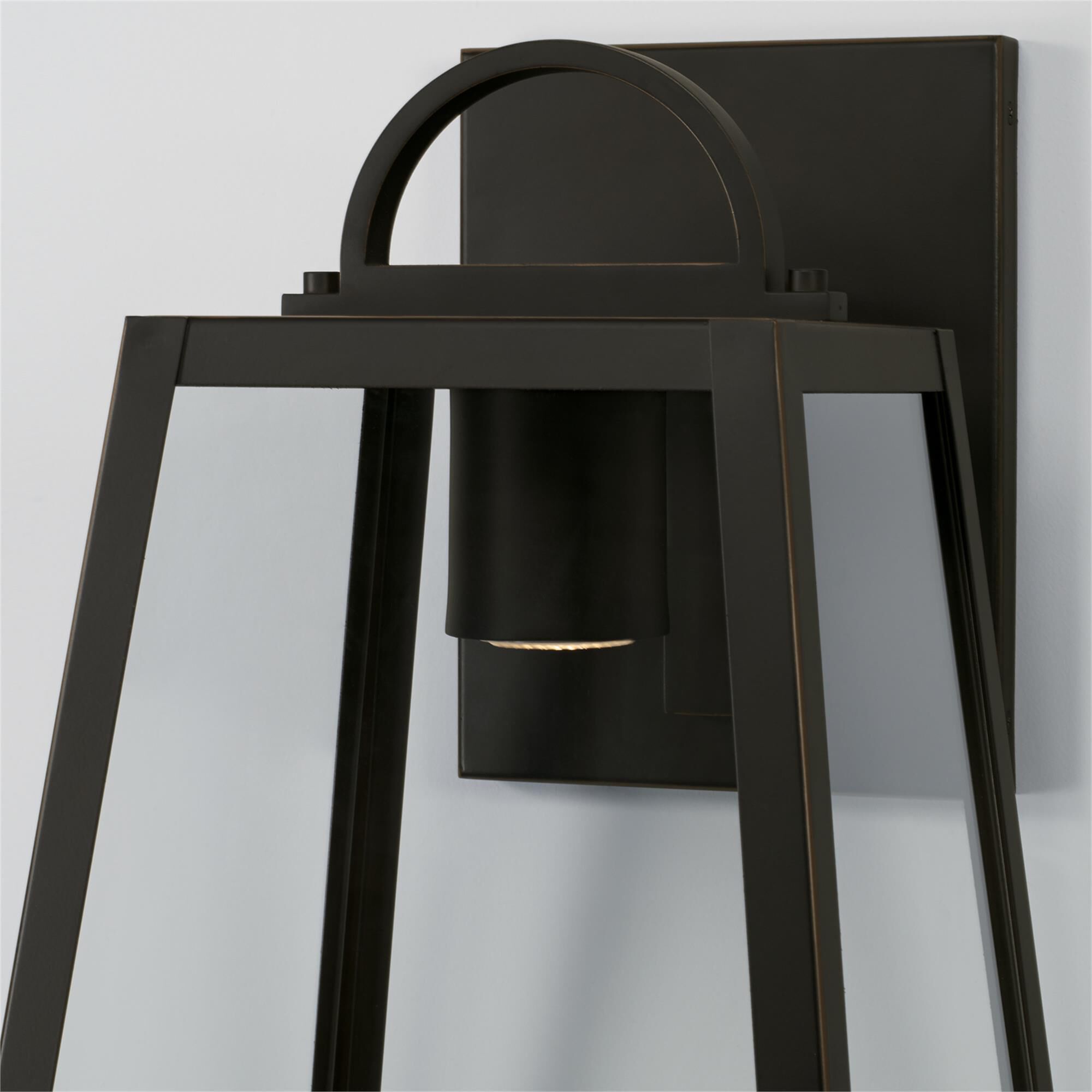 Shown in Oiled Bronze finish and Clear glass