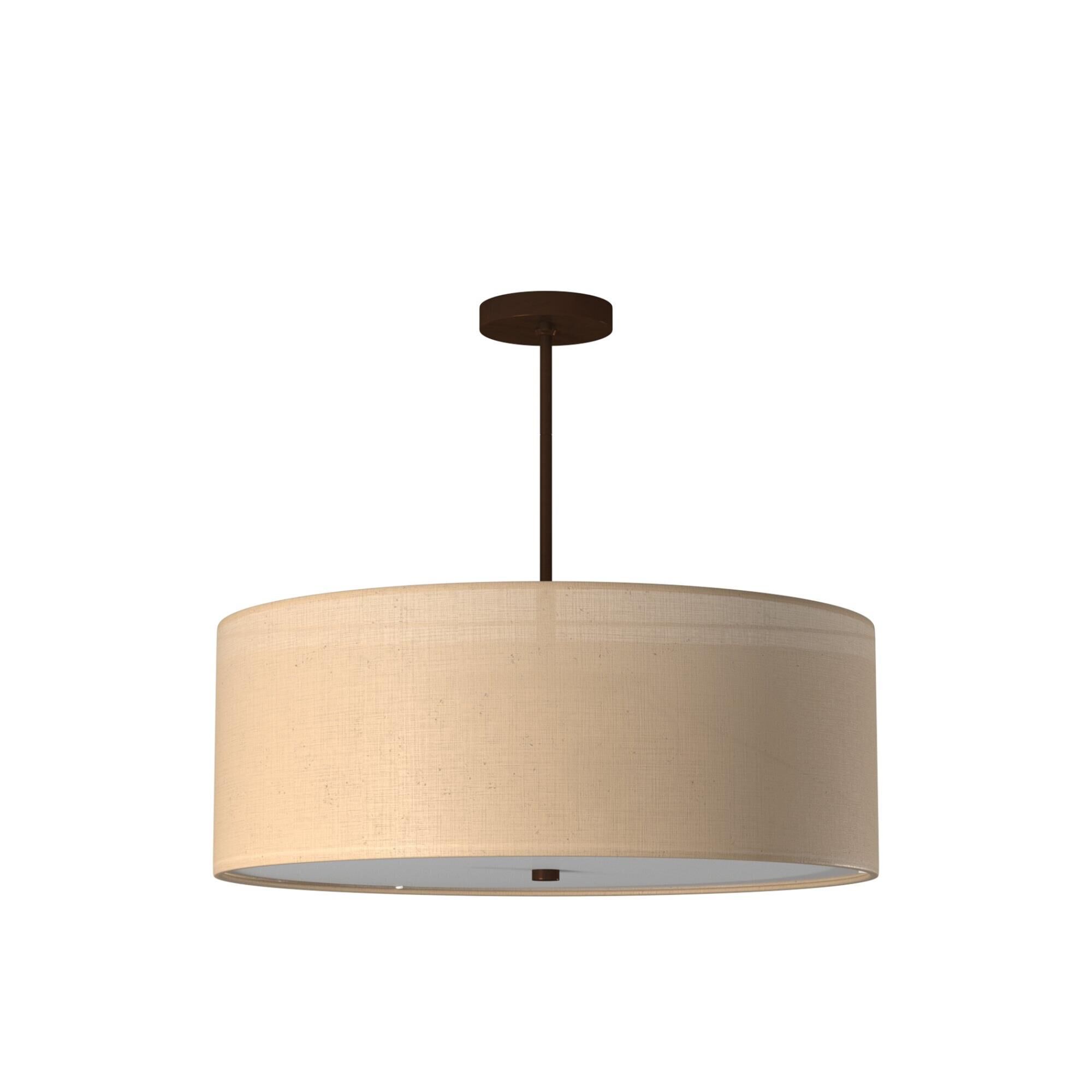 Shown in Dark Bronze finish and Cream Linen Woven Fabric shade