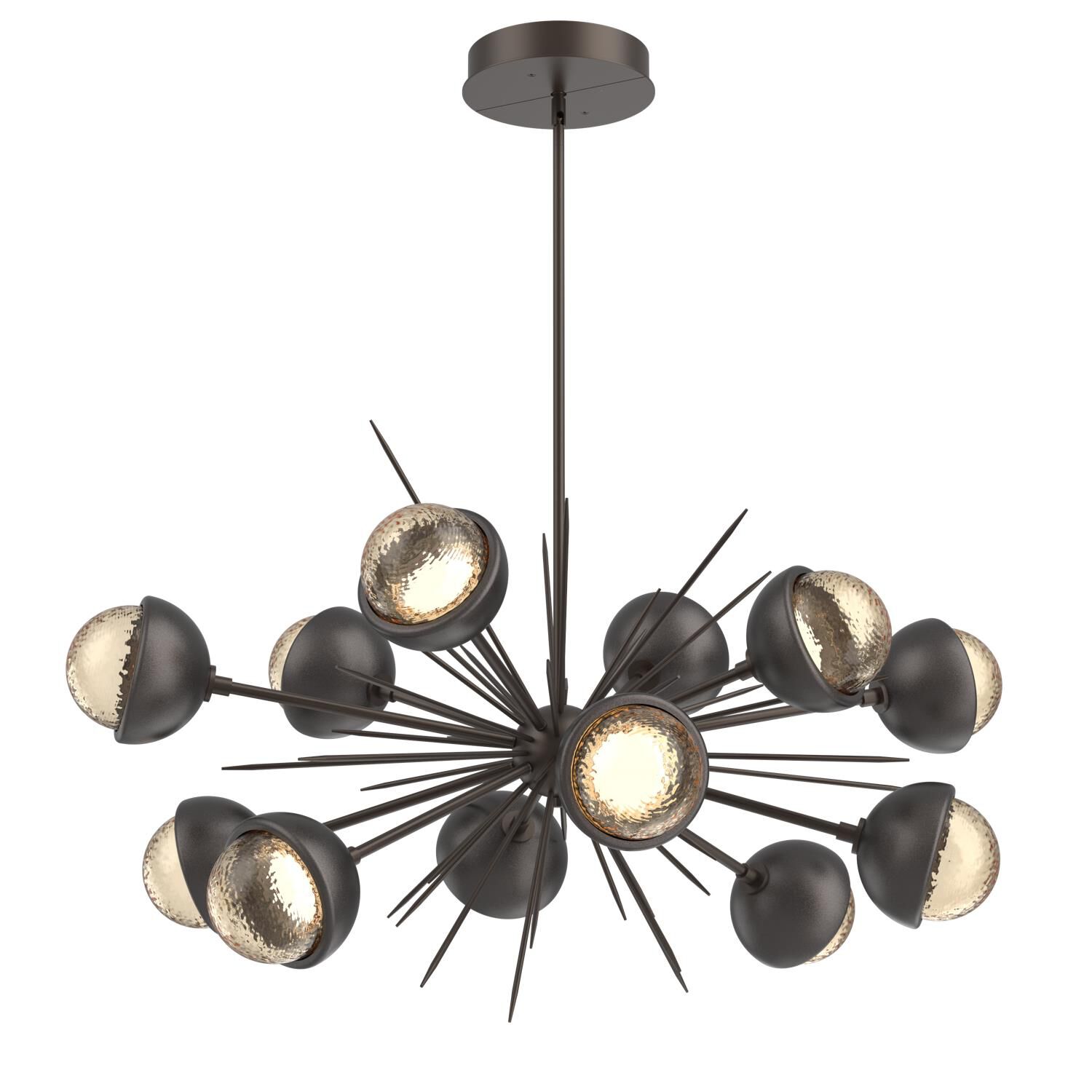 Shown in Flat Bronze finish and Amber glass and Graphite accent