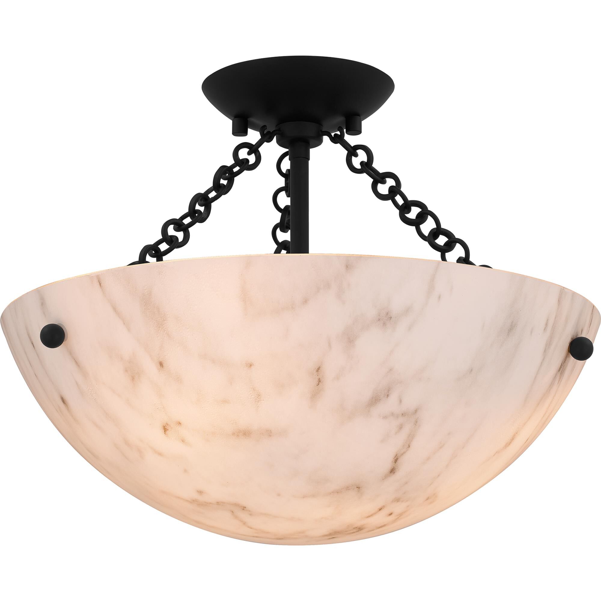 Shown in Matte Black finish and Marble Glass shade