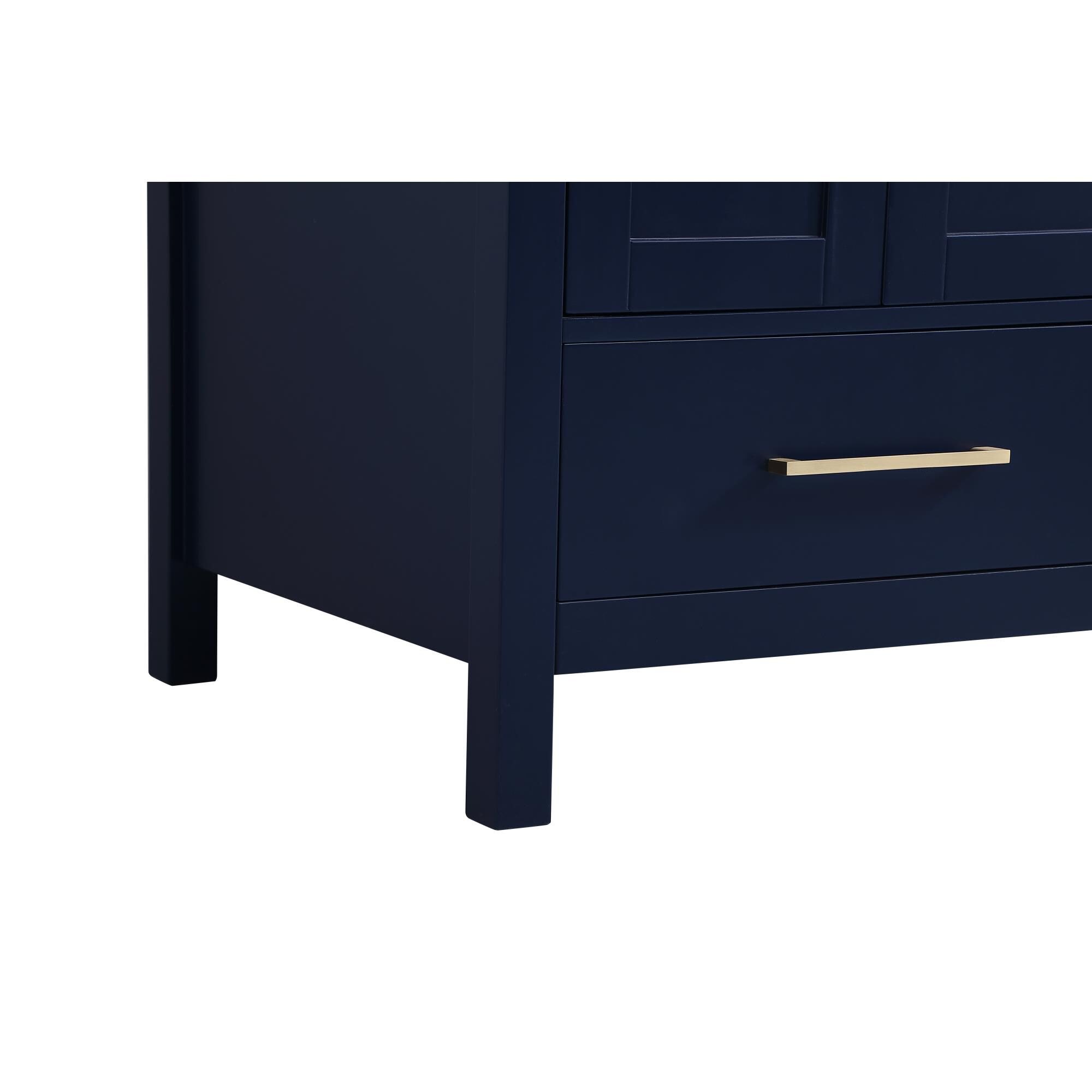 Shown in Blue And Gold With Carrara White Marble finish