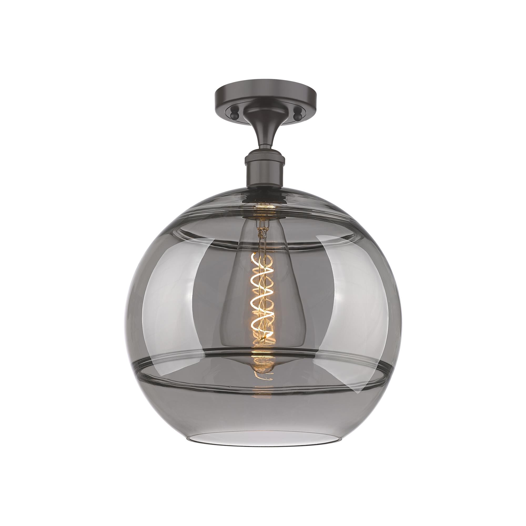 Shown in Oil Rubbed Bronze finish and Light Smoke glass