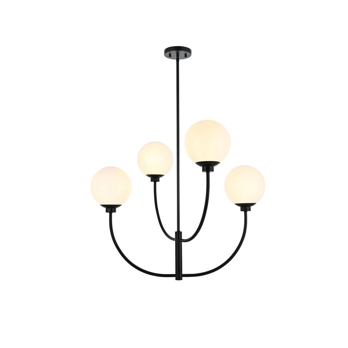 Nyomi 30 Inch 4 Light Chandelier by Elegant Lighting