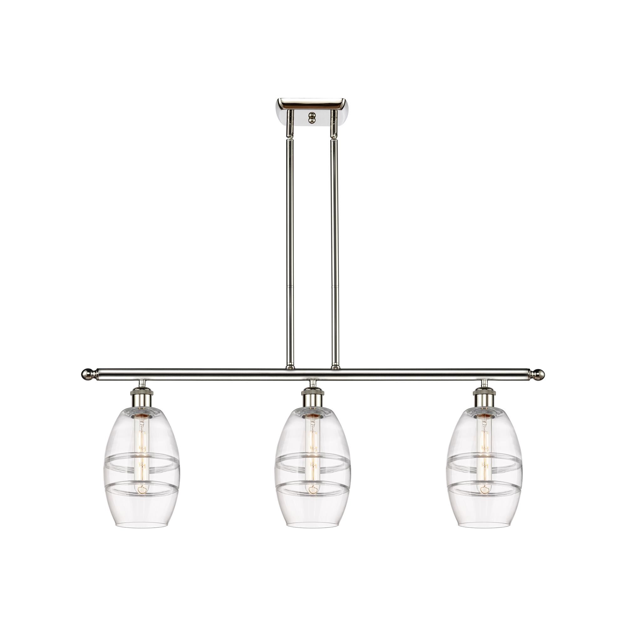 Shown in Polished Nickel finish and Clear glass