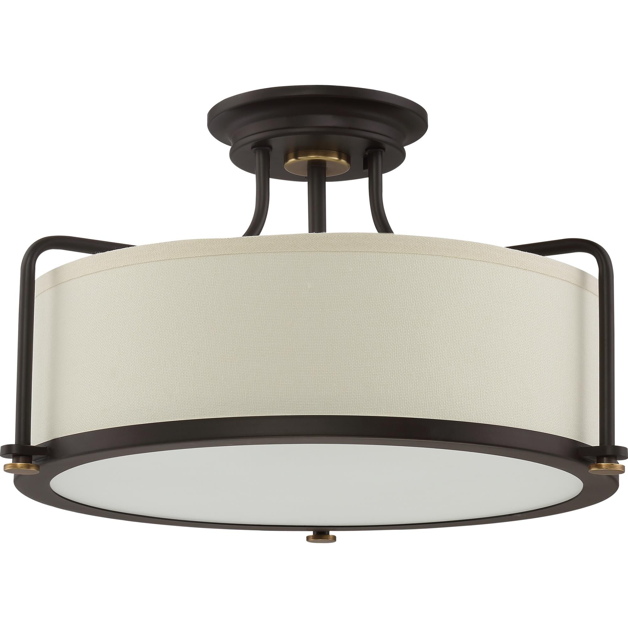Calvary 17 Inch 3 Light Semi Flush Mount by Quoizel