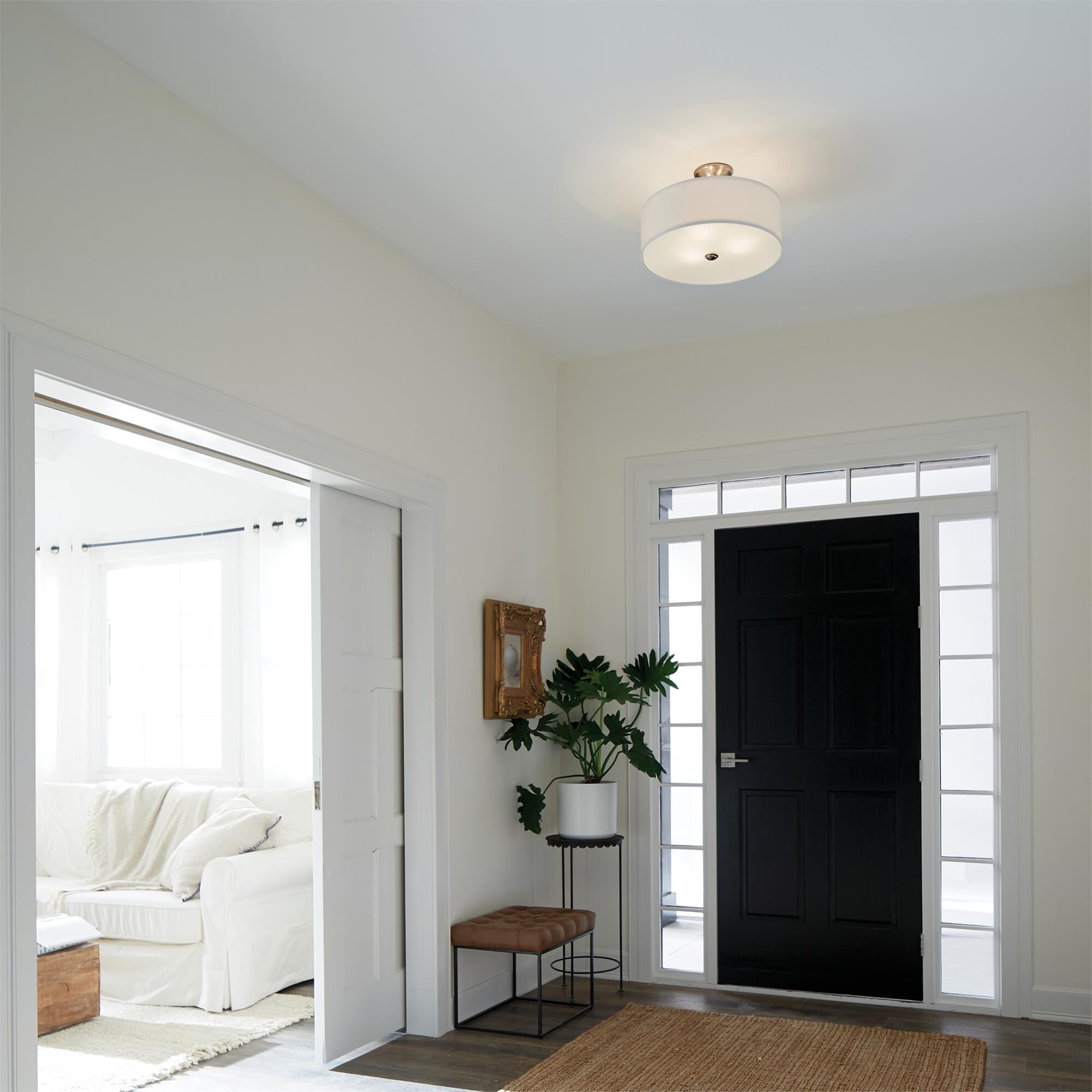 Shown in Brushed Nickel finish and Satin Etched Diffuser glass