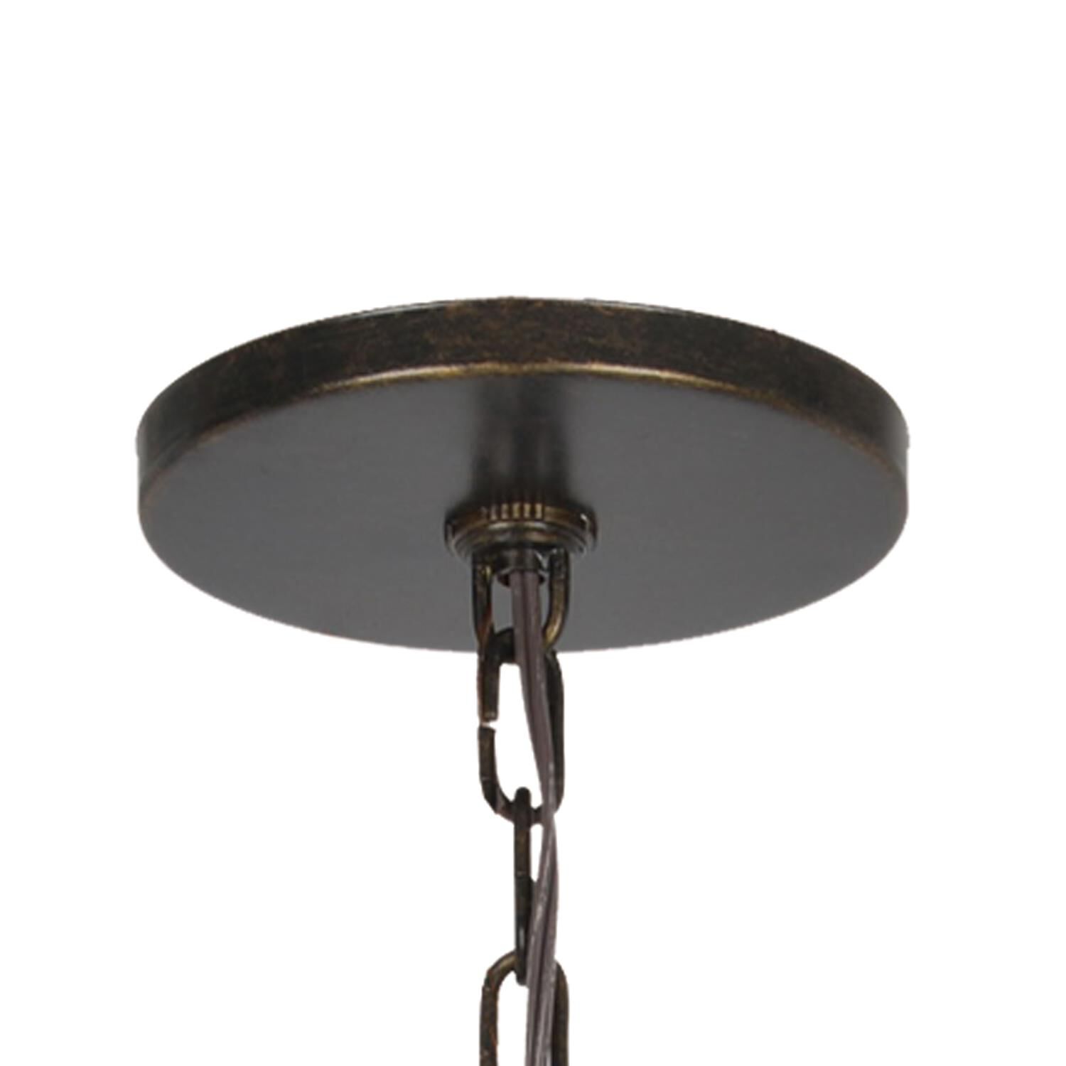 Shown in English Bronze finish and Clear Glass Drops crystal and Clear glass and Clear Glass shade