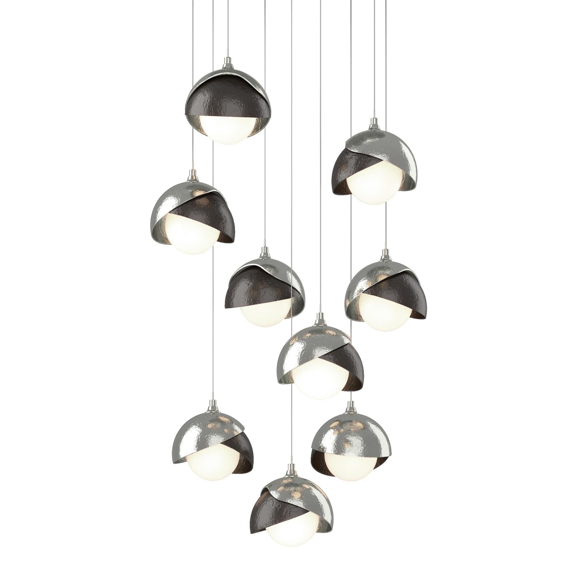 Shown in Sterling finish and Opal glass and Oil Rubbed Bronze accent